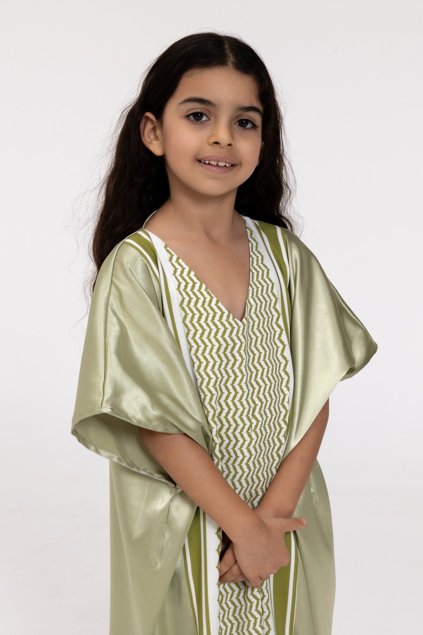 Kids Lime Embroidered Kaftan