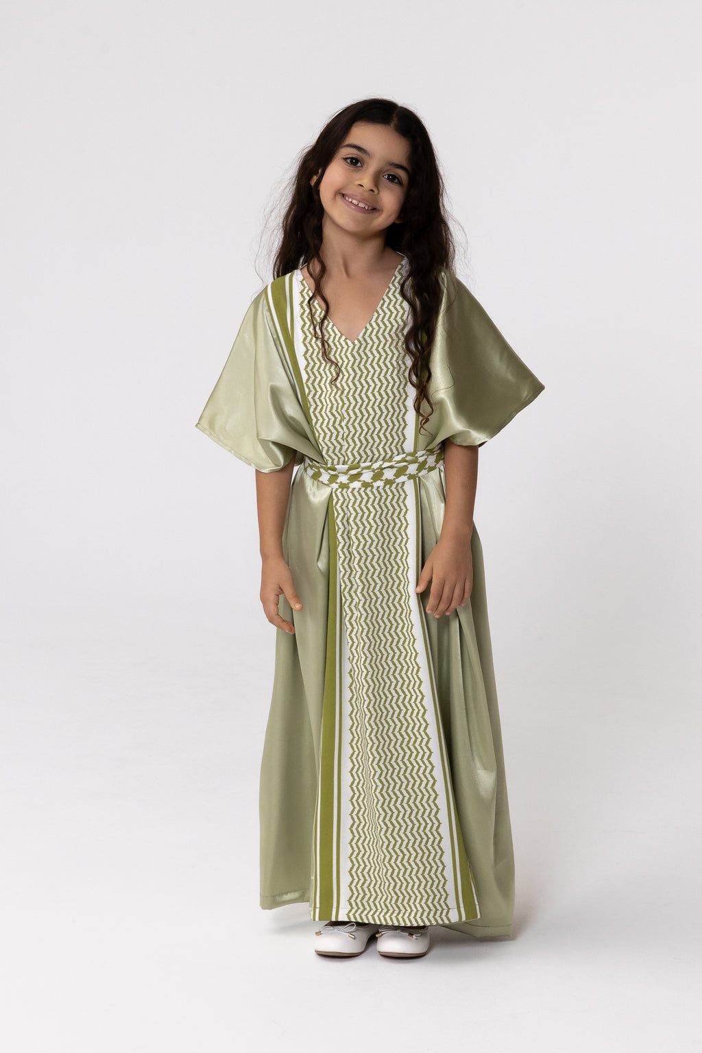 Kids Lime Embroidered Kaftan