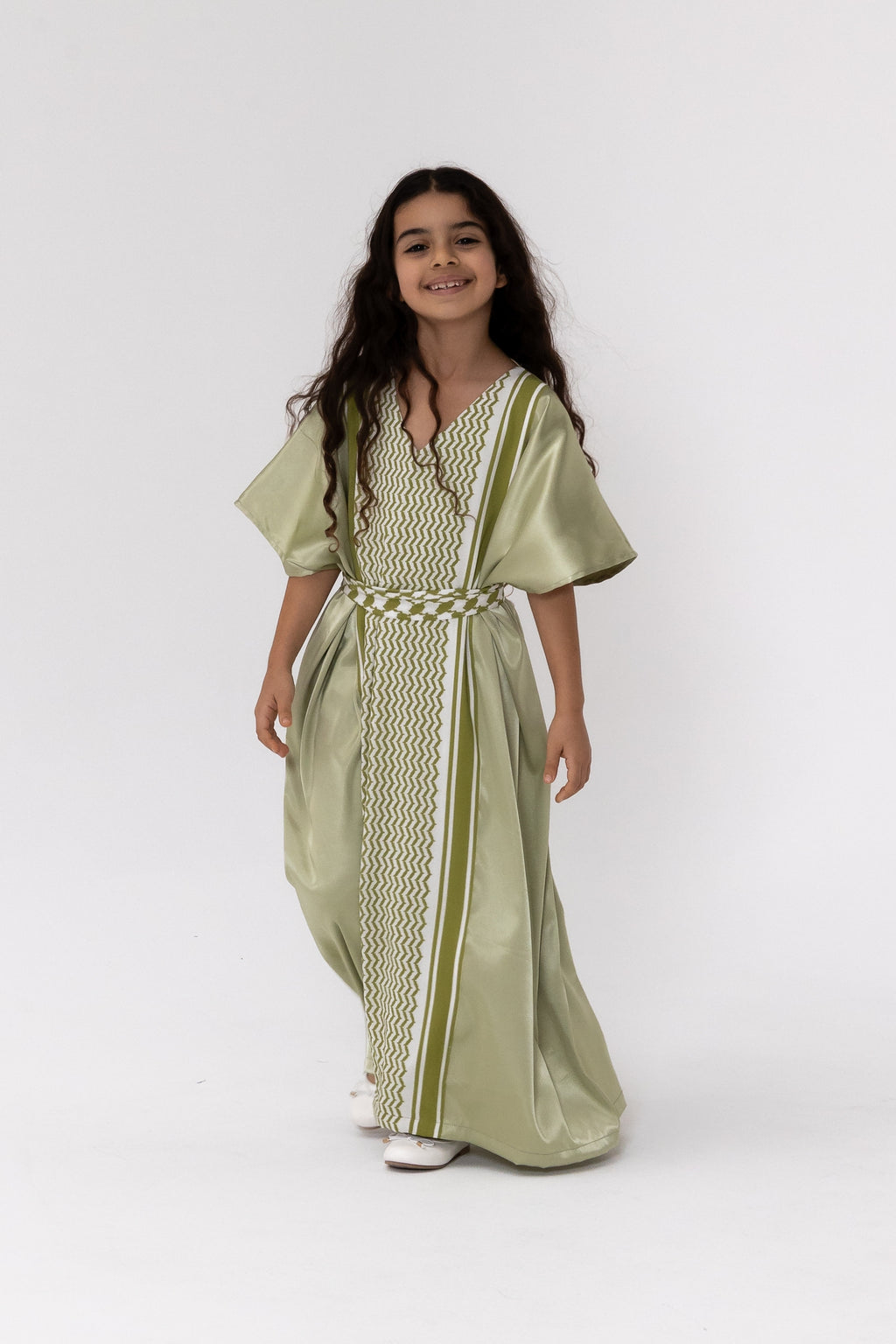 Kids Lime Embroidered Kaftan