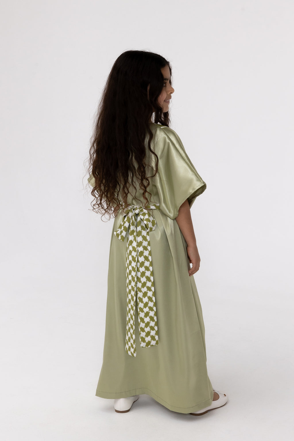 Kids Lime Embroidered Kaftan