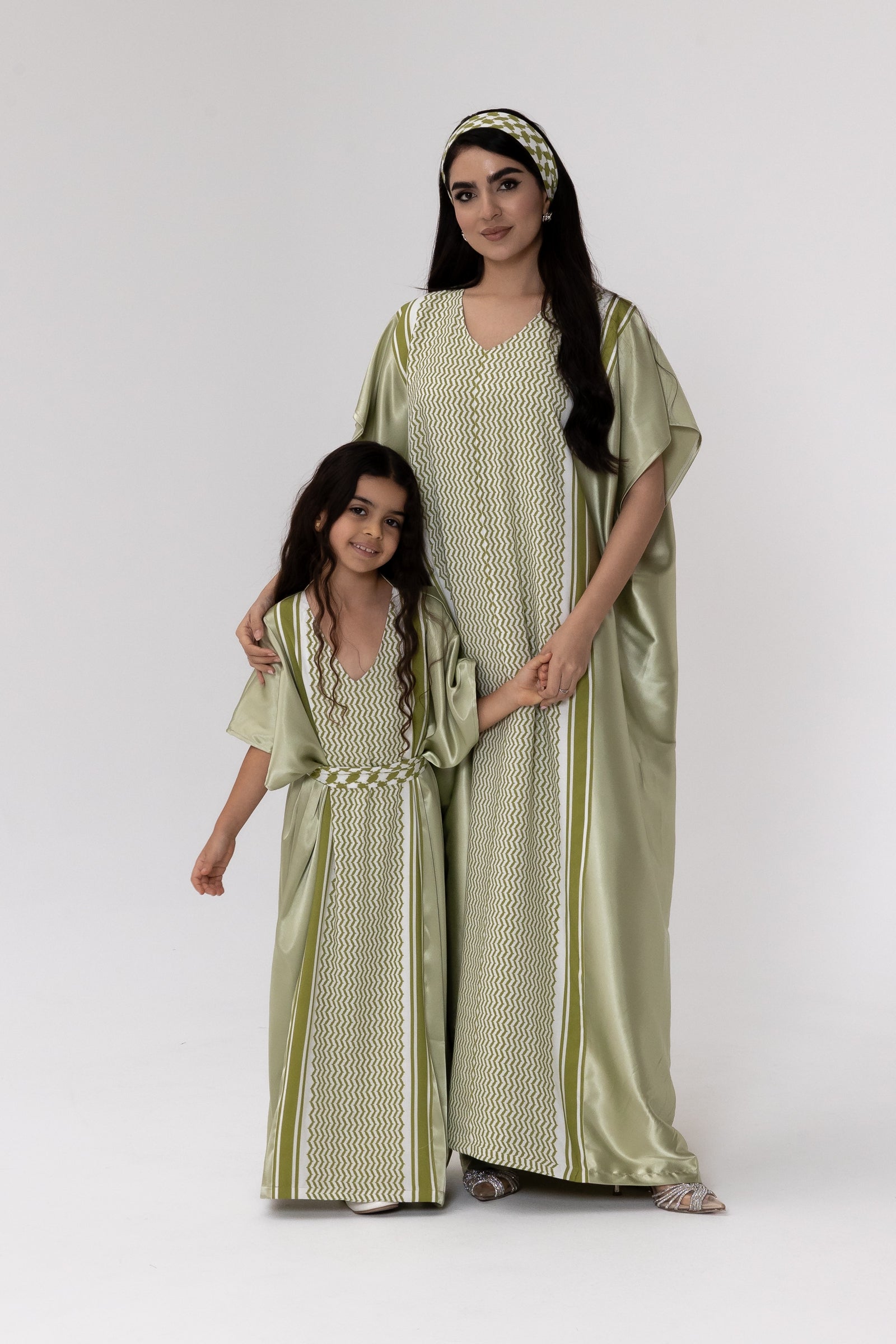 Kids Lime Embroidered Kaftan