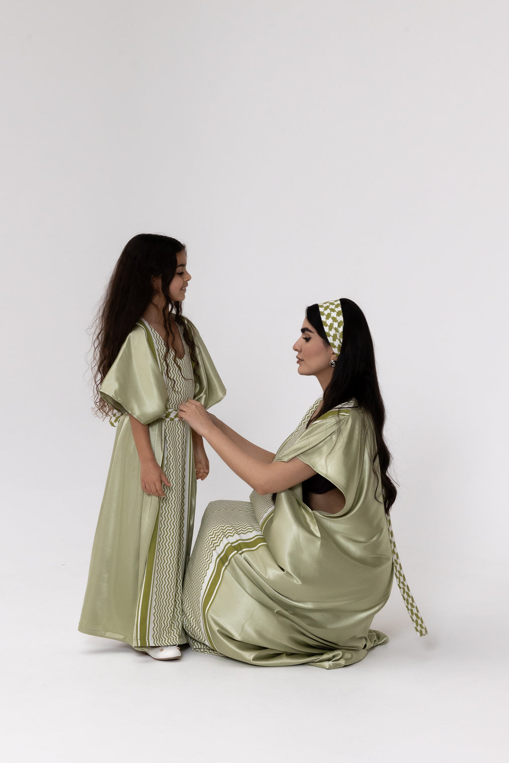 Kids Lime Embroidered Kaftan
