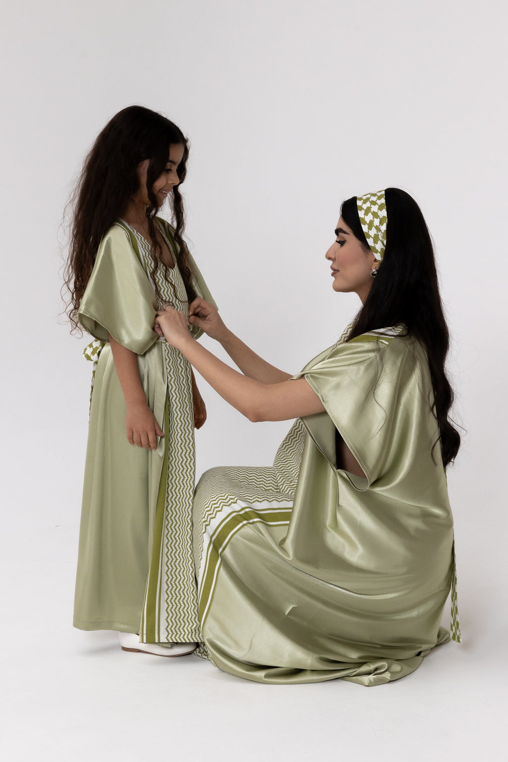 Lime Keffiyeh Kaftan