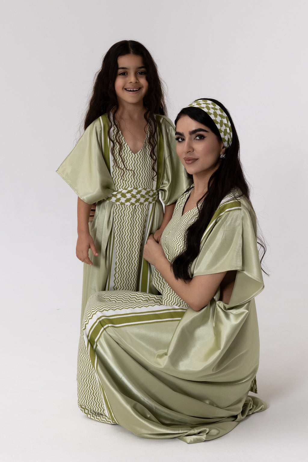 Kids Lime Embroidered Kaftan