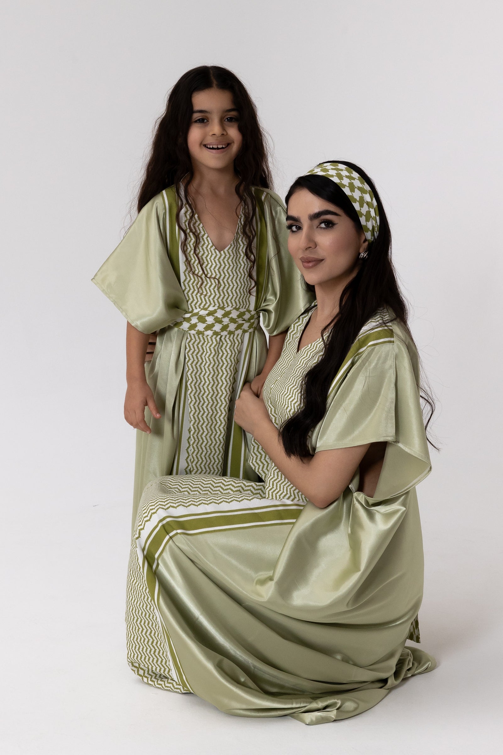 Kids Lime Embroidered Kaftan