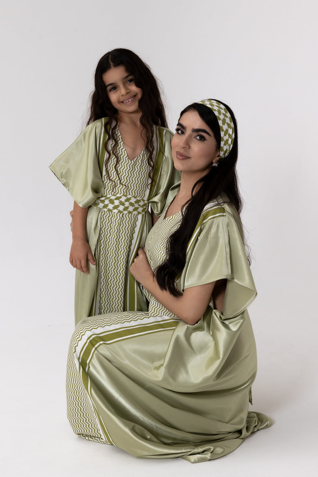 Kids Lime Embroidered Kaftan