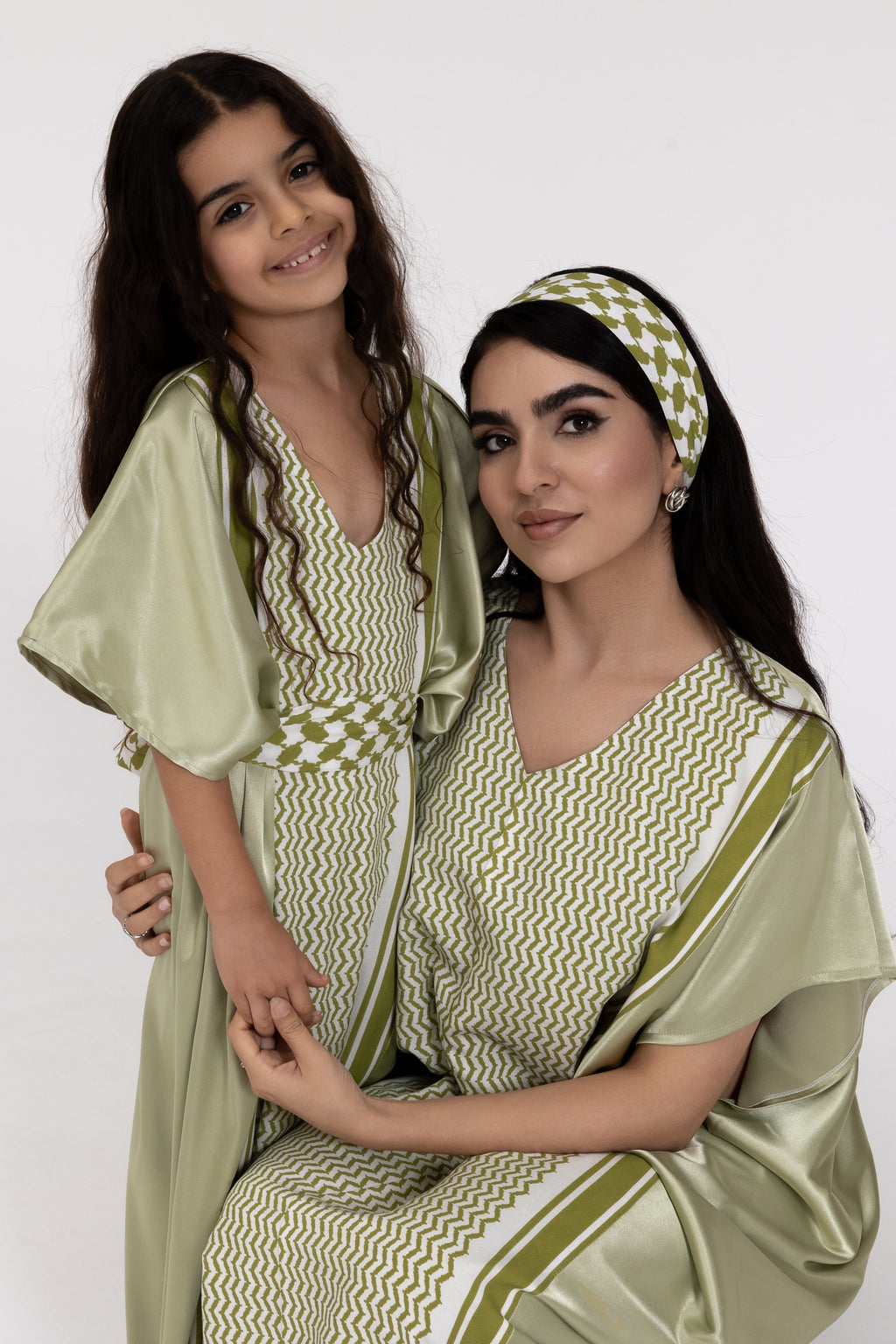 Kids Lime Embroidered Kaftan