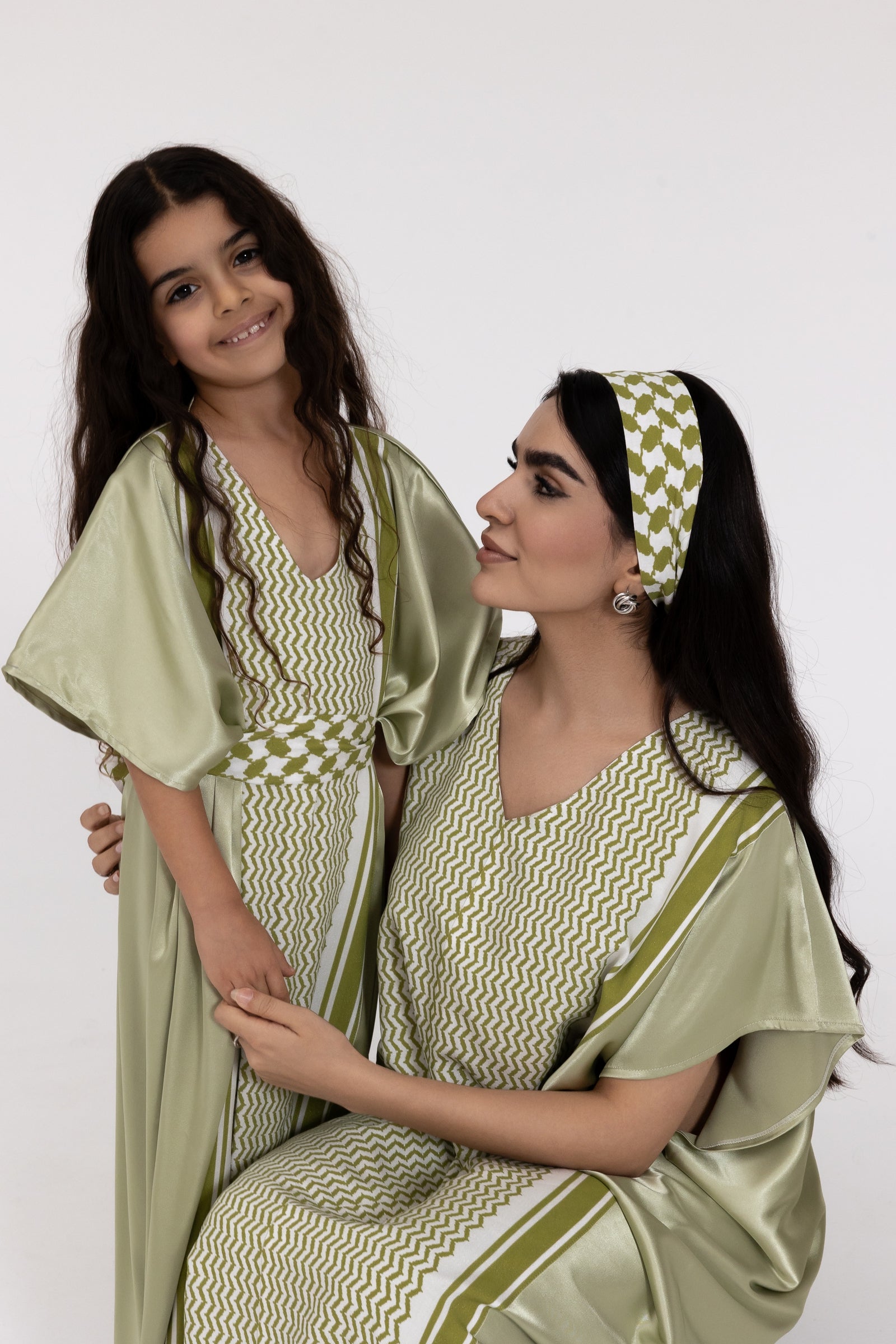 Kids Lime Embroidered Kaftan