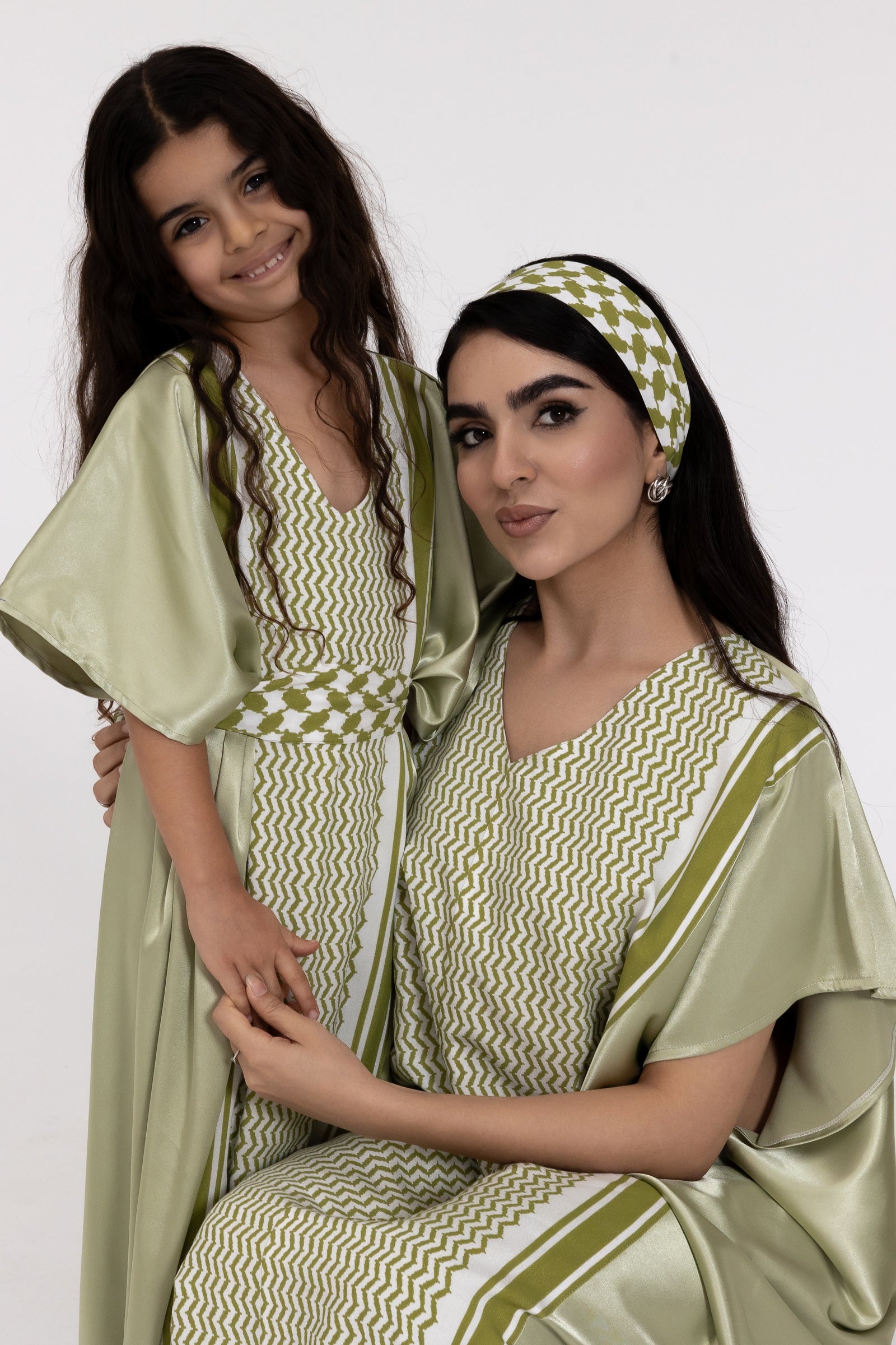 Kids Lime Embroidered Kaftan