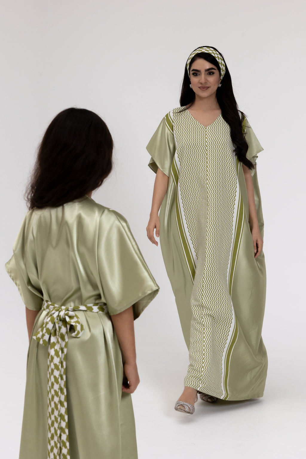 Lime Keffiyeh Kaftan