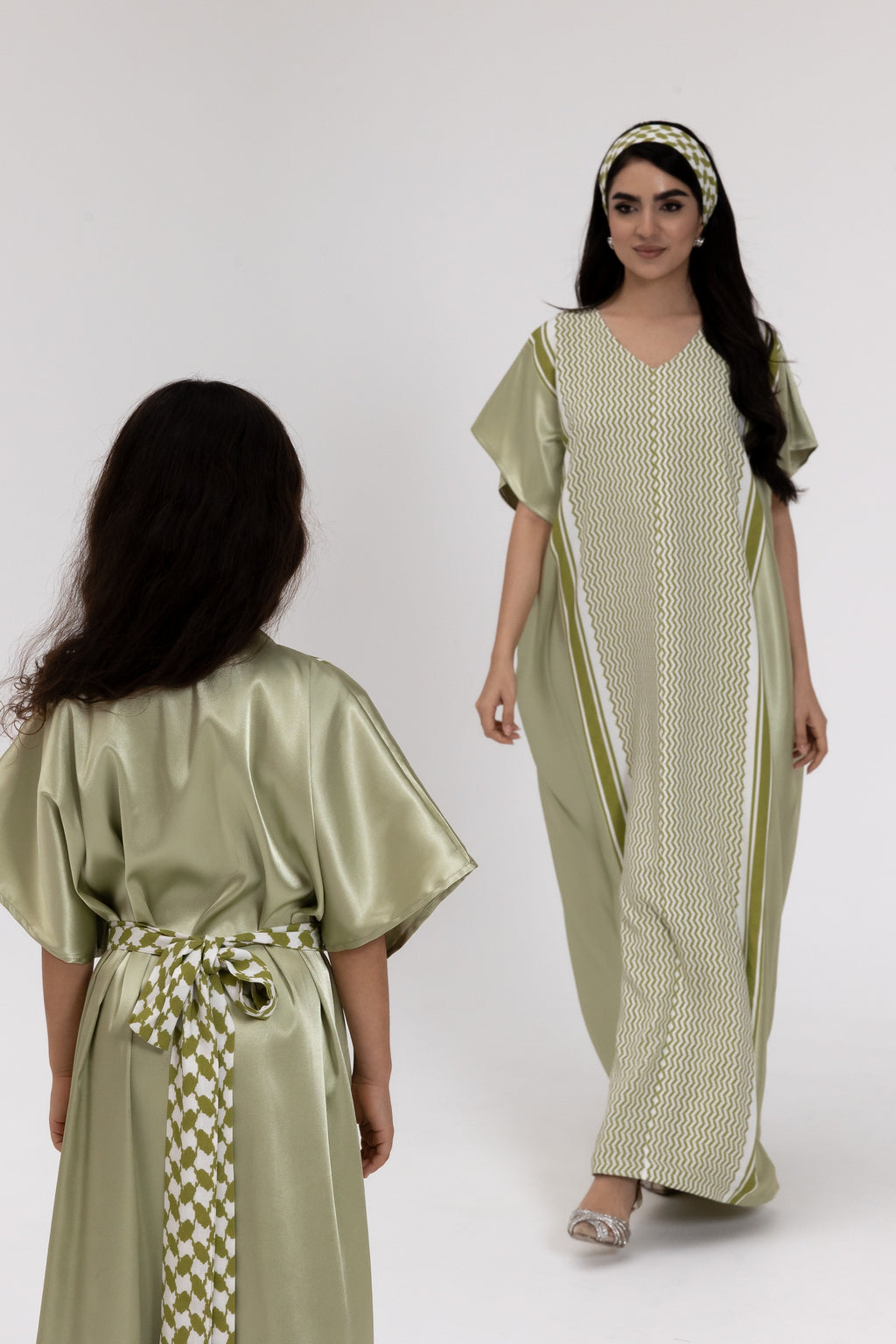 Lime Keffiyeh Kaftan