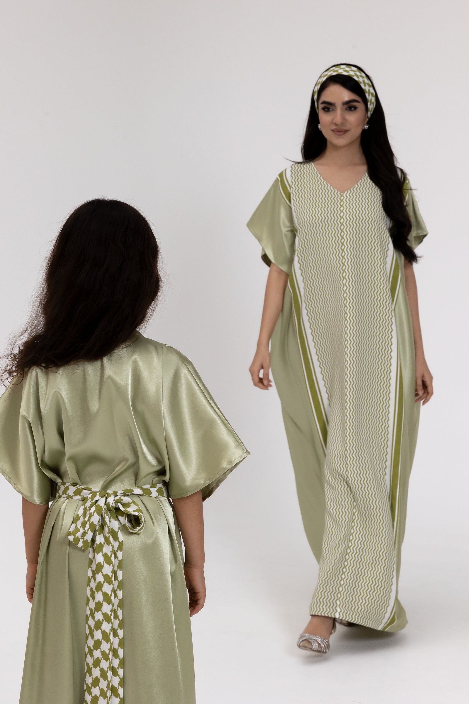 Kids Lime Embroidered Kaftan