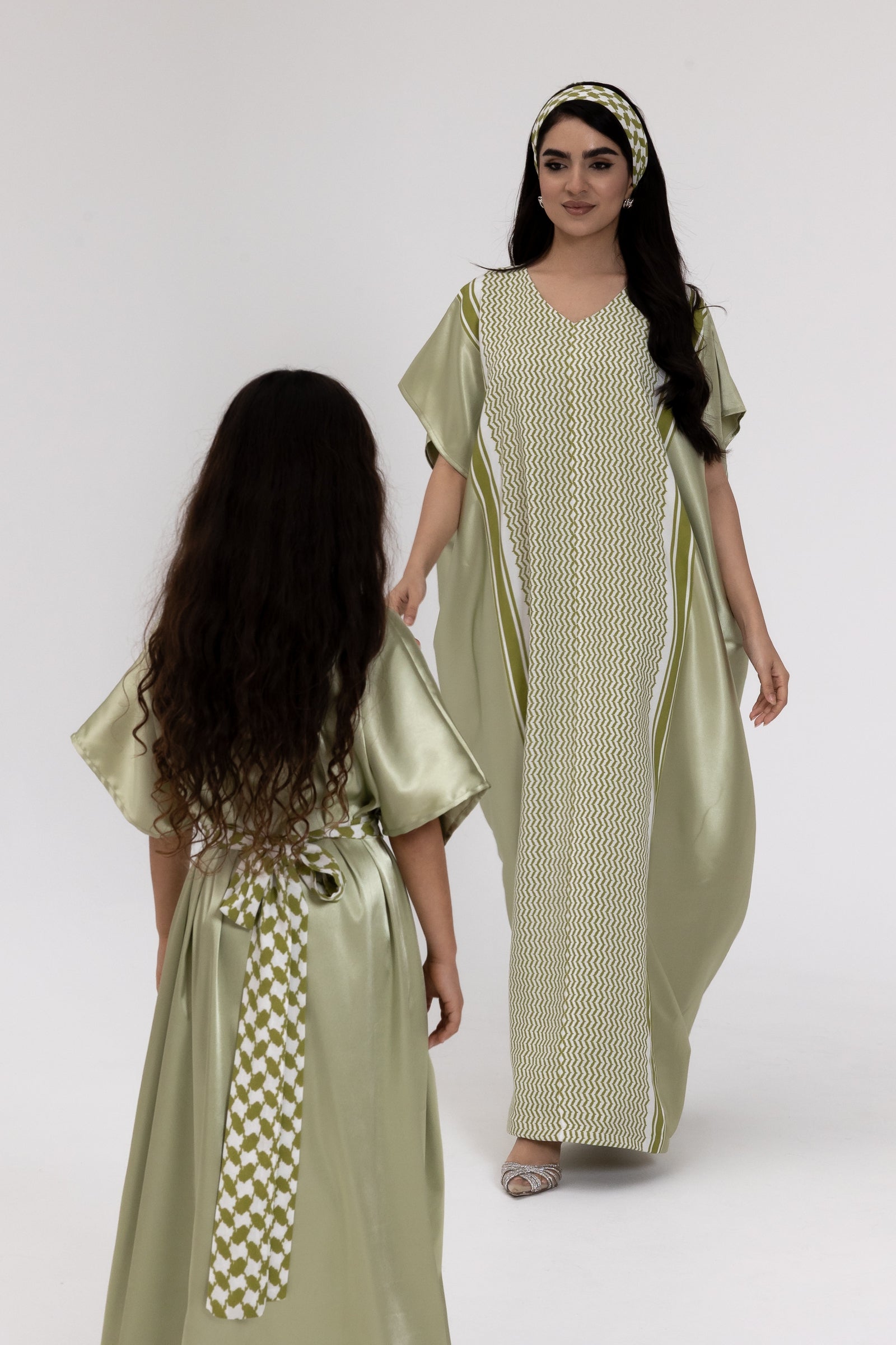 Kids Lime Embroidered Kaftan