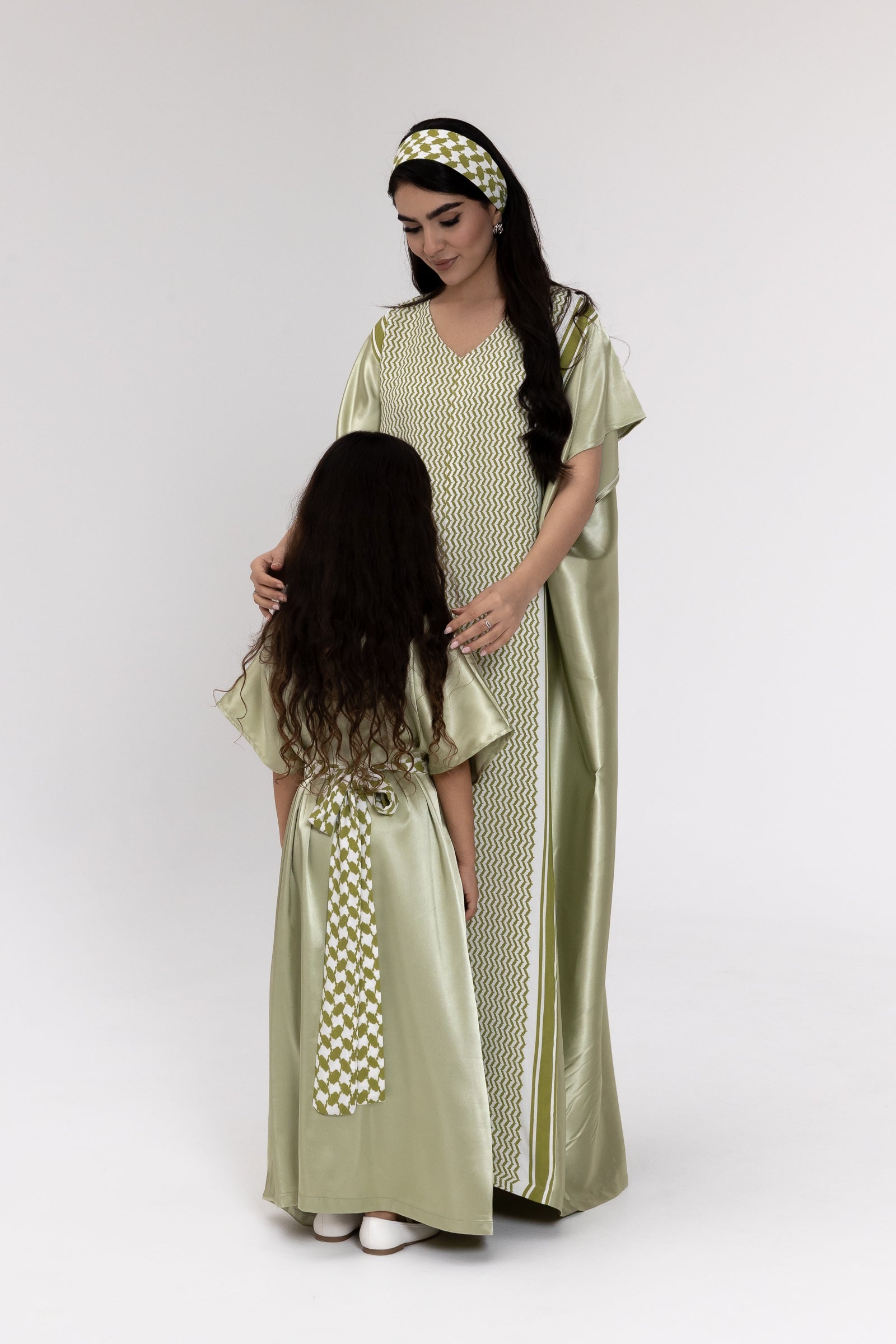 Kids Lime Embroidered Kaftan