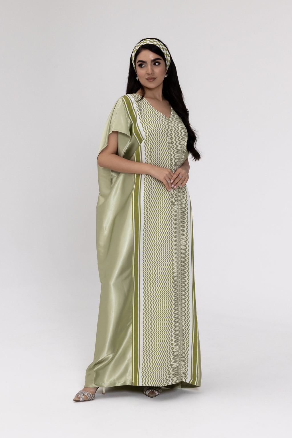 Lime Keffiyeh Kaftan