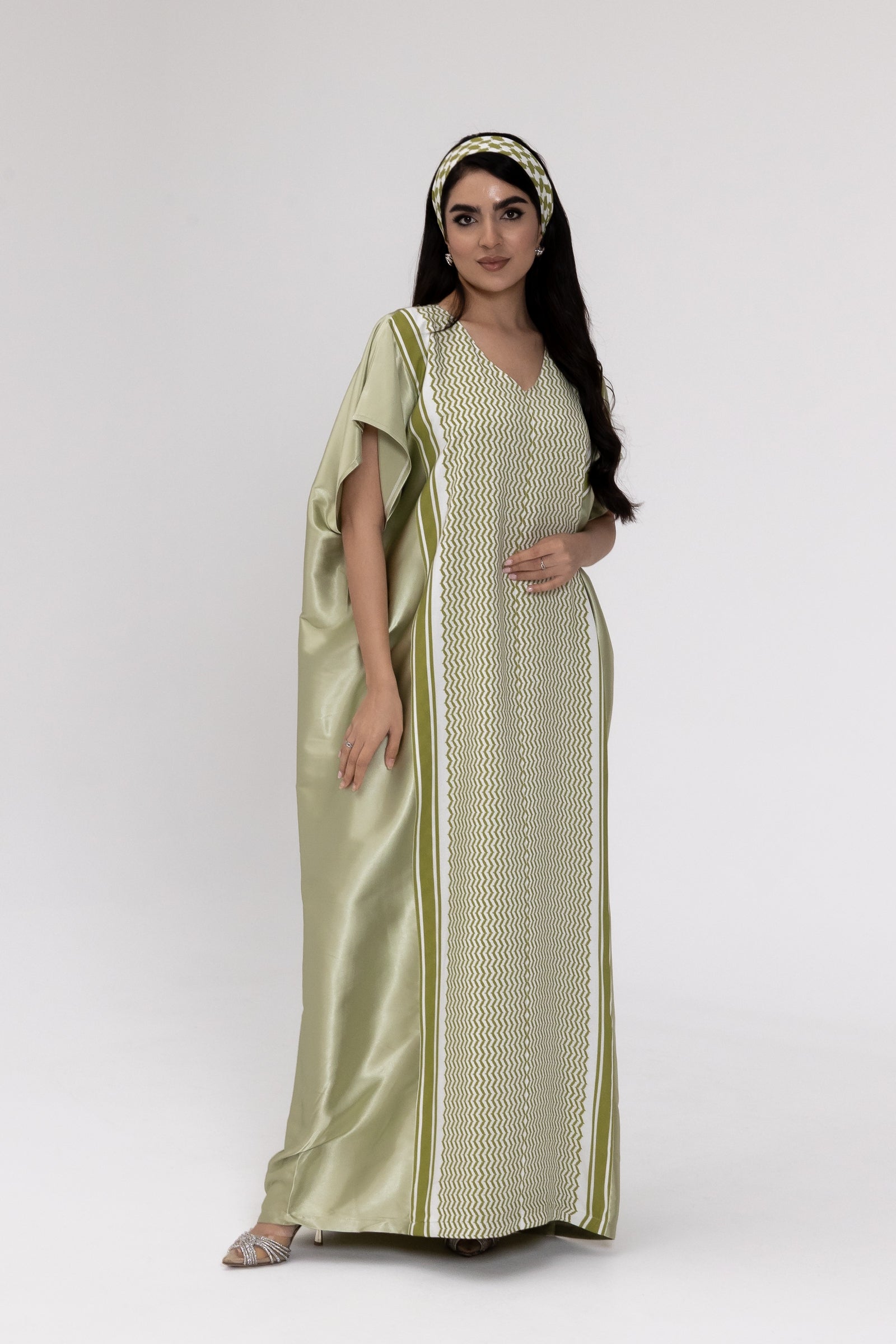 Lime Keffiyeh Kaftan