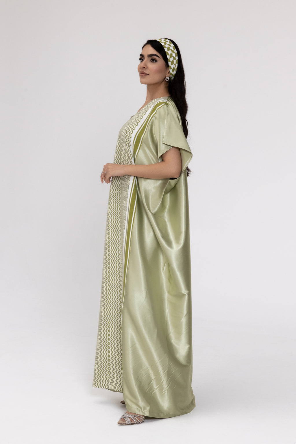 Lime Keffiyeh Kaftan