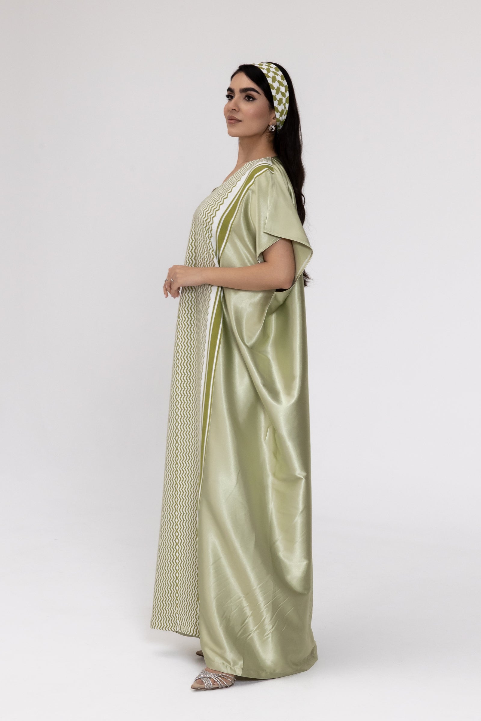 Lime Keffiyeh Kaftan