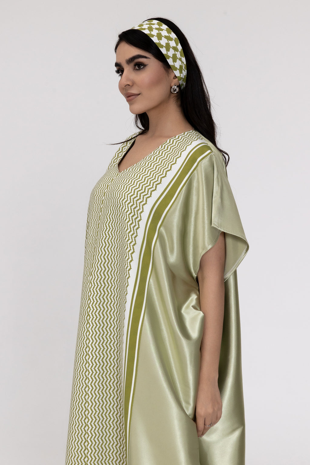 Lime Keffiyeh Kaftan