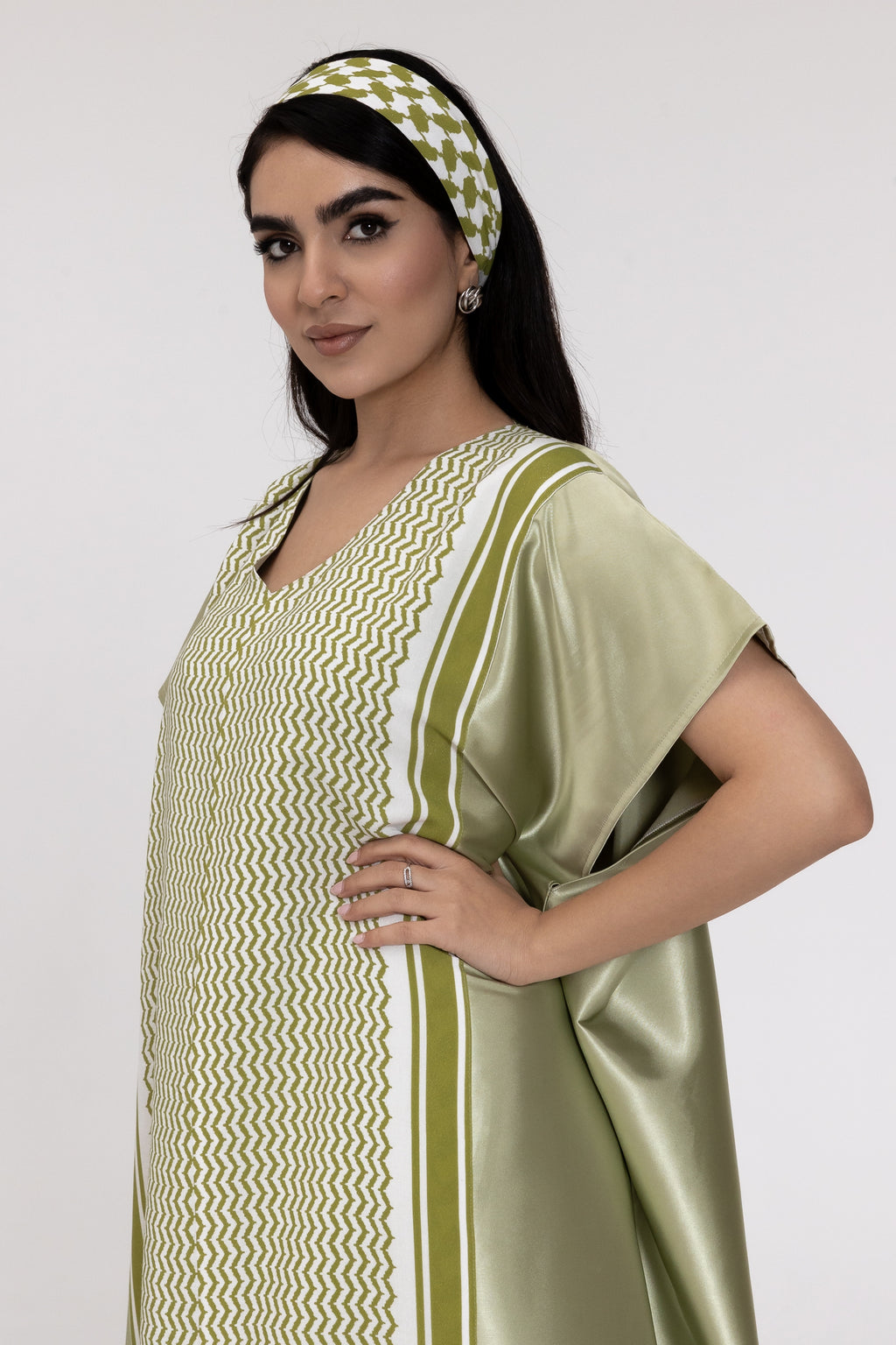 Lime Keffiyeh Kaftan