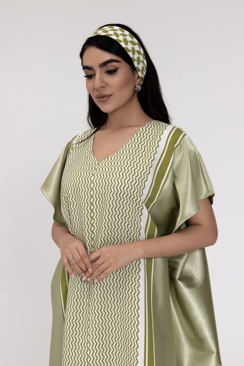 Lime Keffiyeh Kaftan