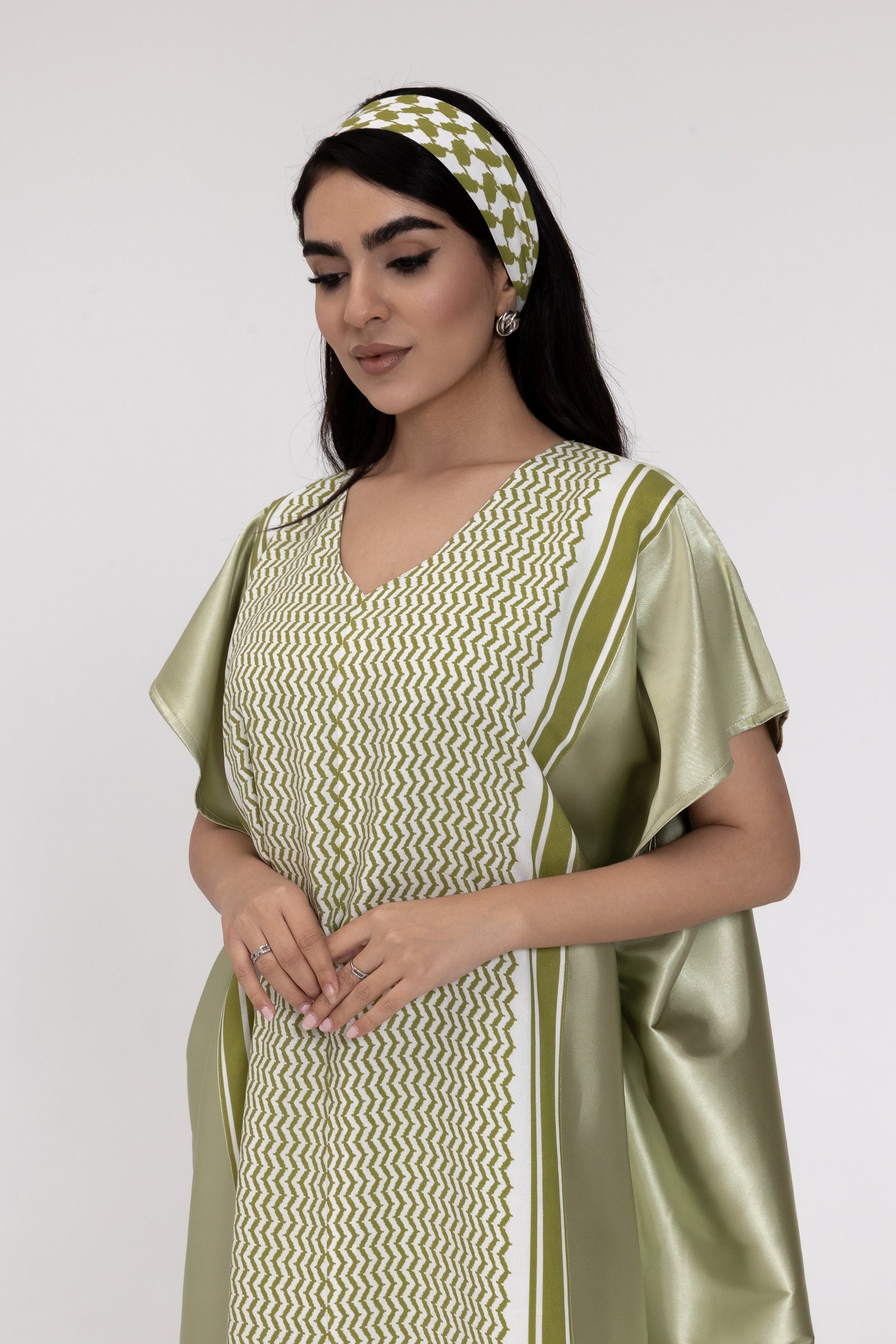 Lime Keffiyeh Kaftan