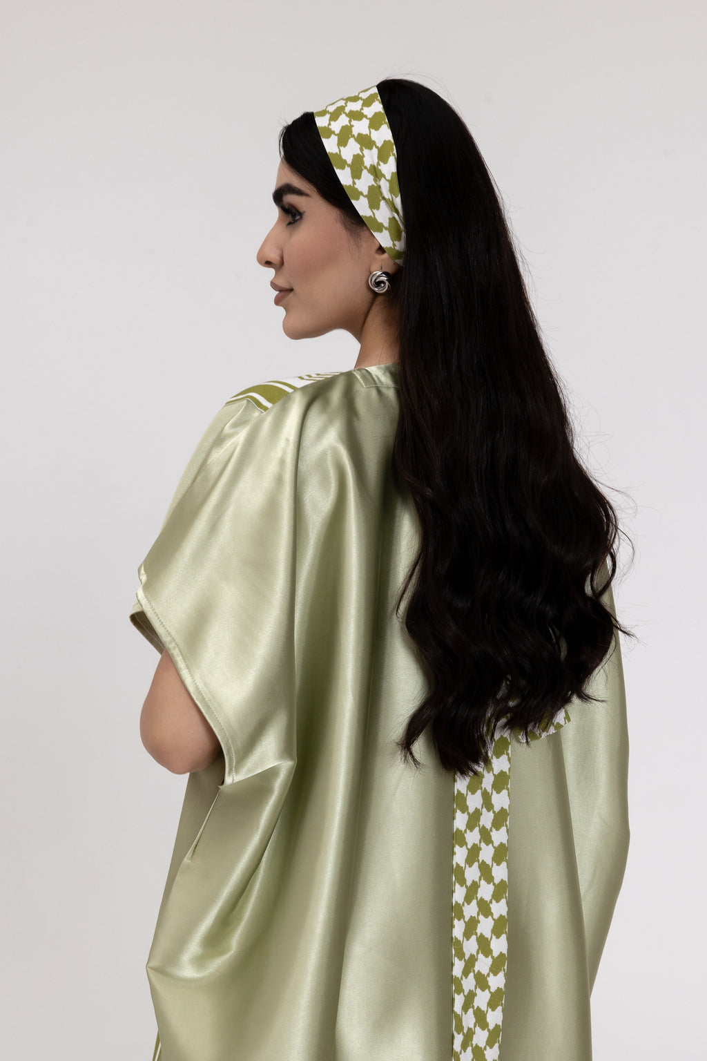 Lime Keffiyeh Kaftan
