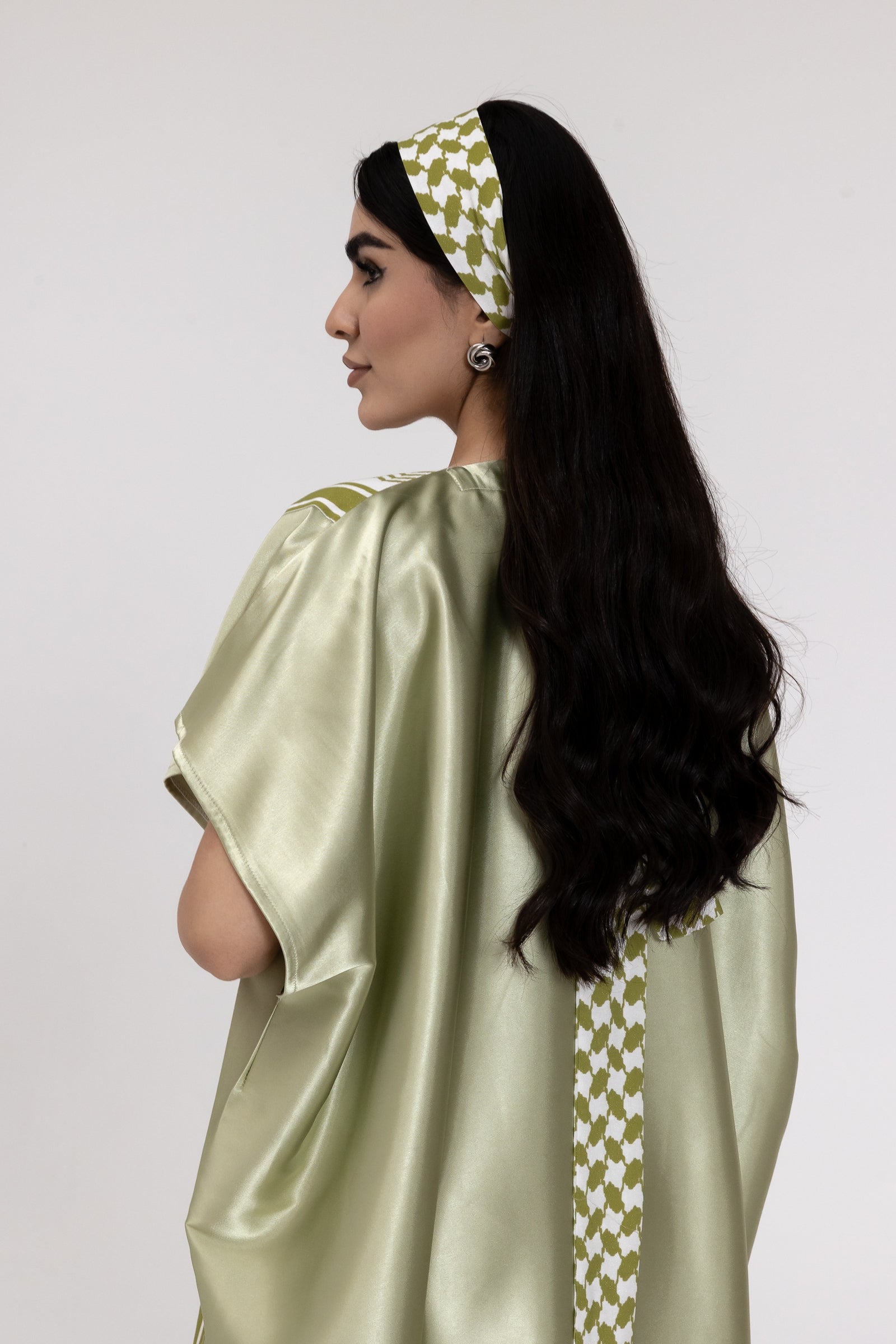 Lime Keffiyeh Kaftan