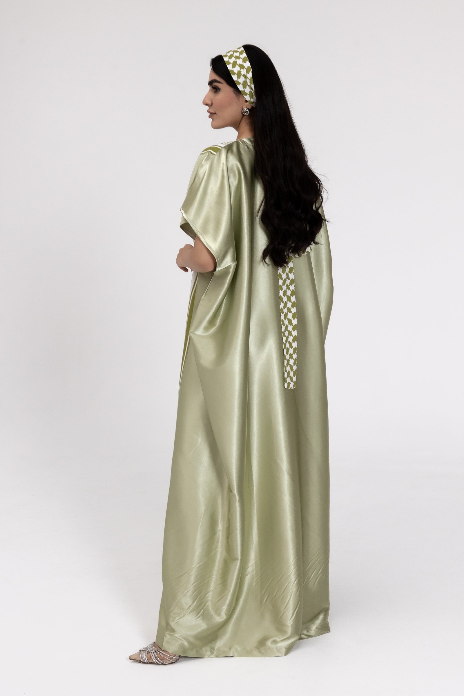 Lime Keffiyeh Kaftan