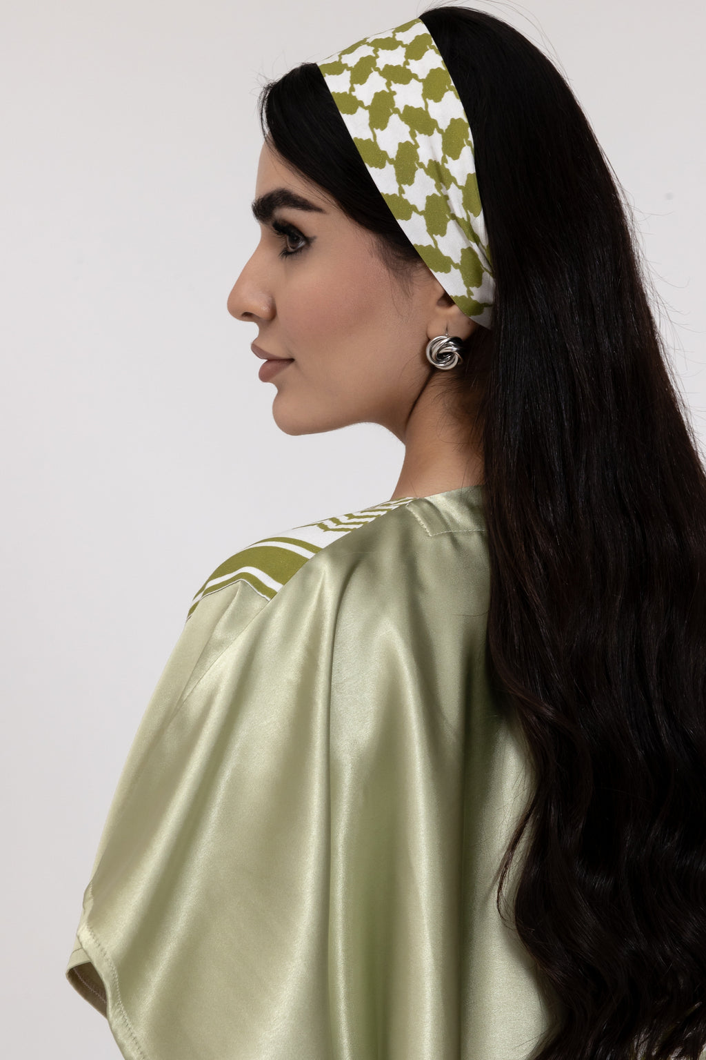 Lime Keffiyeh Kaftan