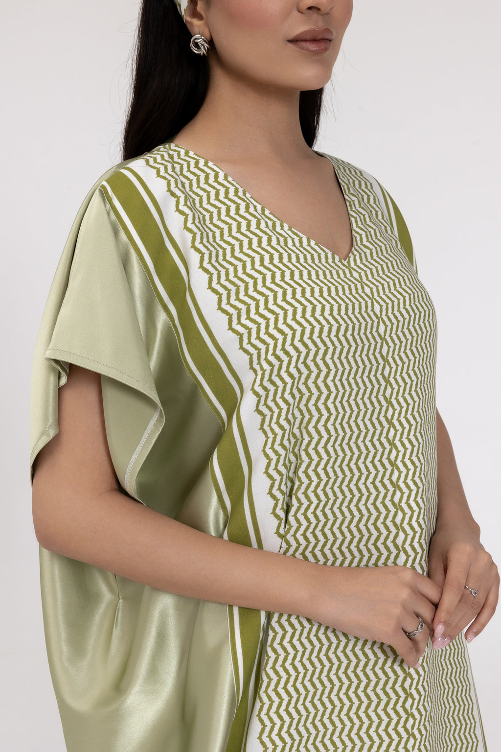 Lime Keffiyeh Kaftan