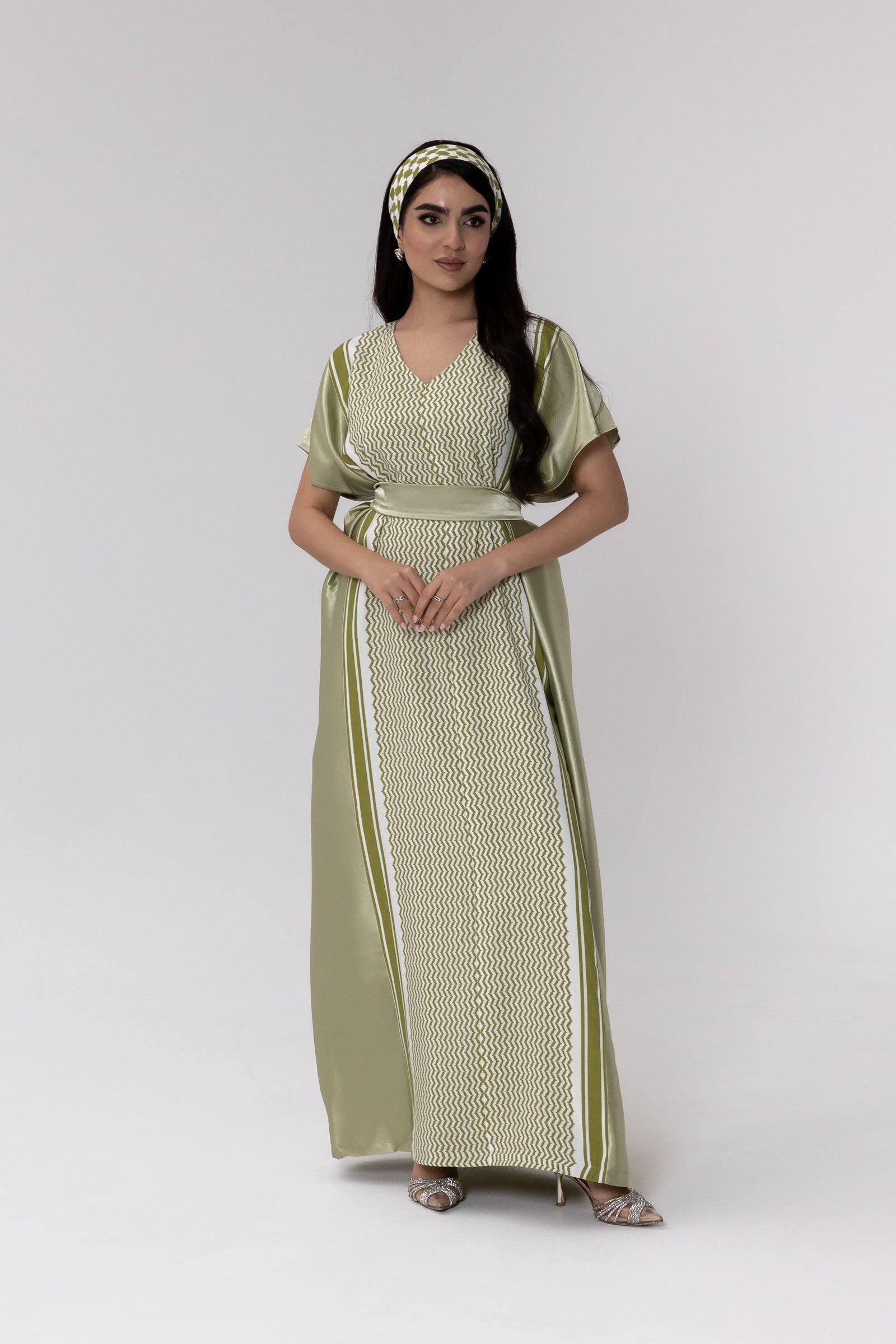 Lime Keffiyeh Kaftan