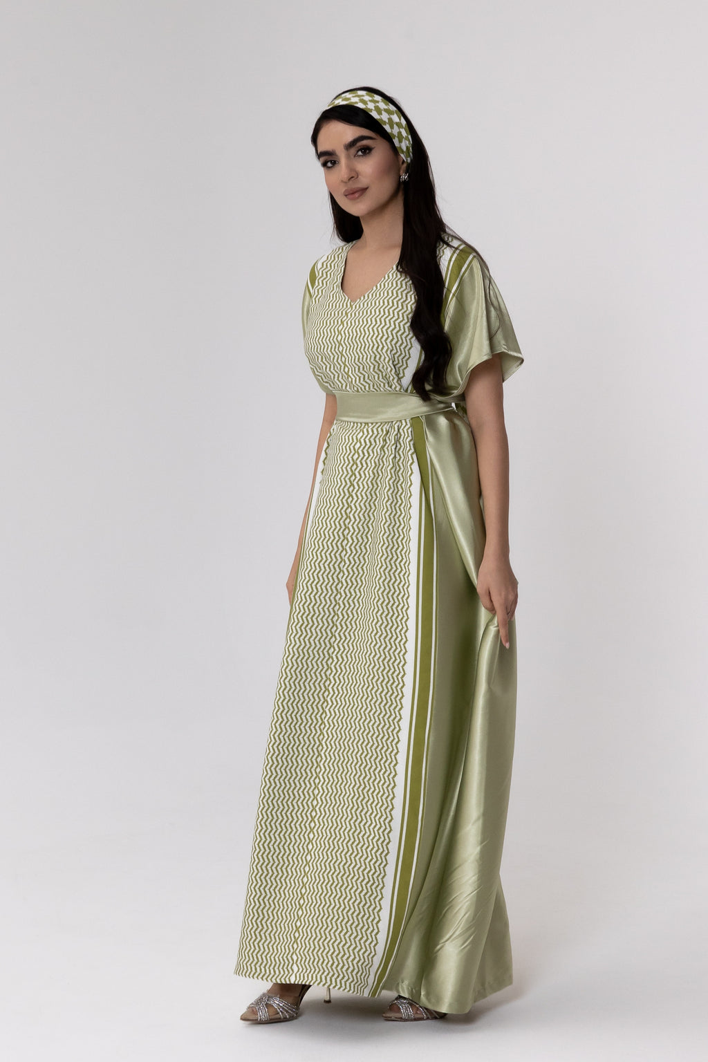 Lime Keffiyeh Kaftan