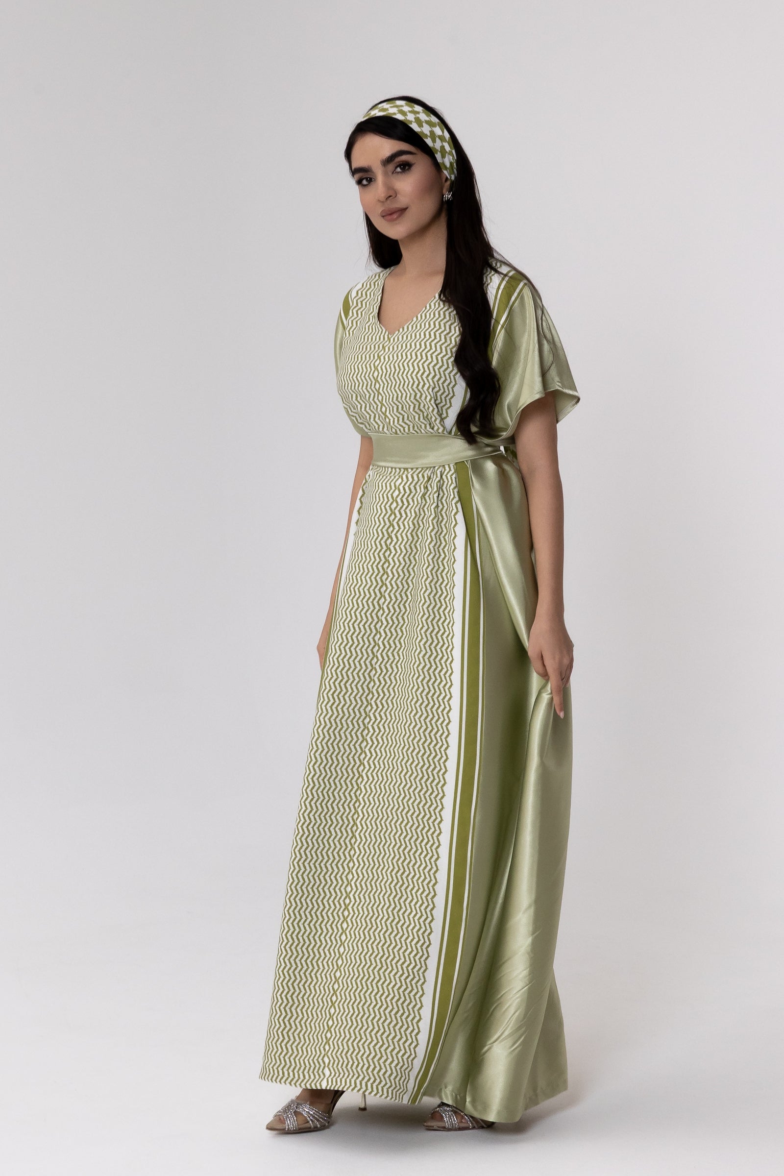 Lime Keffiyeh Kaftan