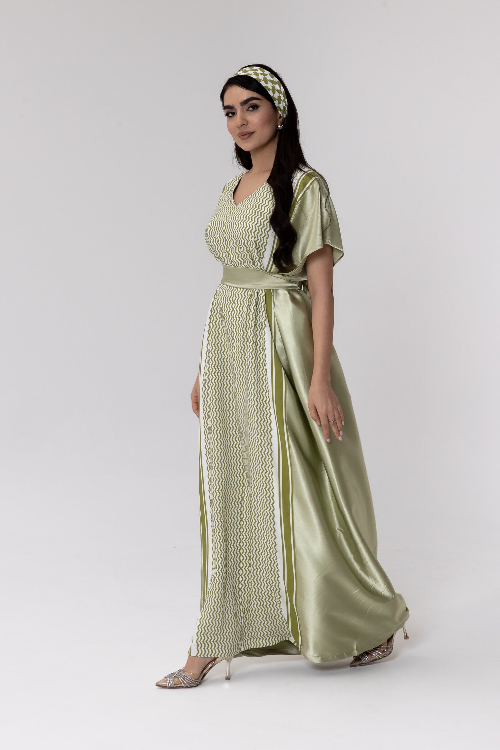 Lime Keffiyeh Kaftan