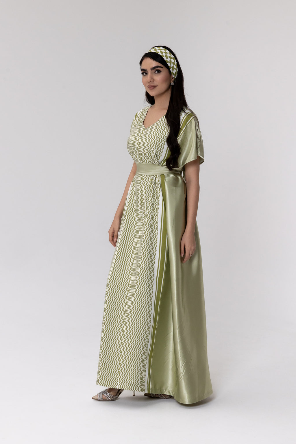 Lime Keffiyeh Kaftan