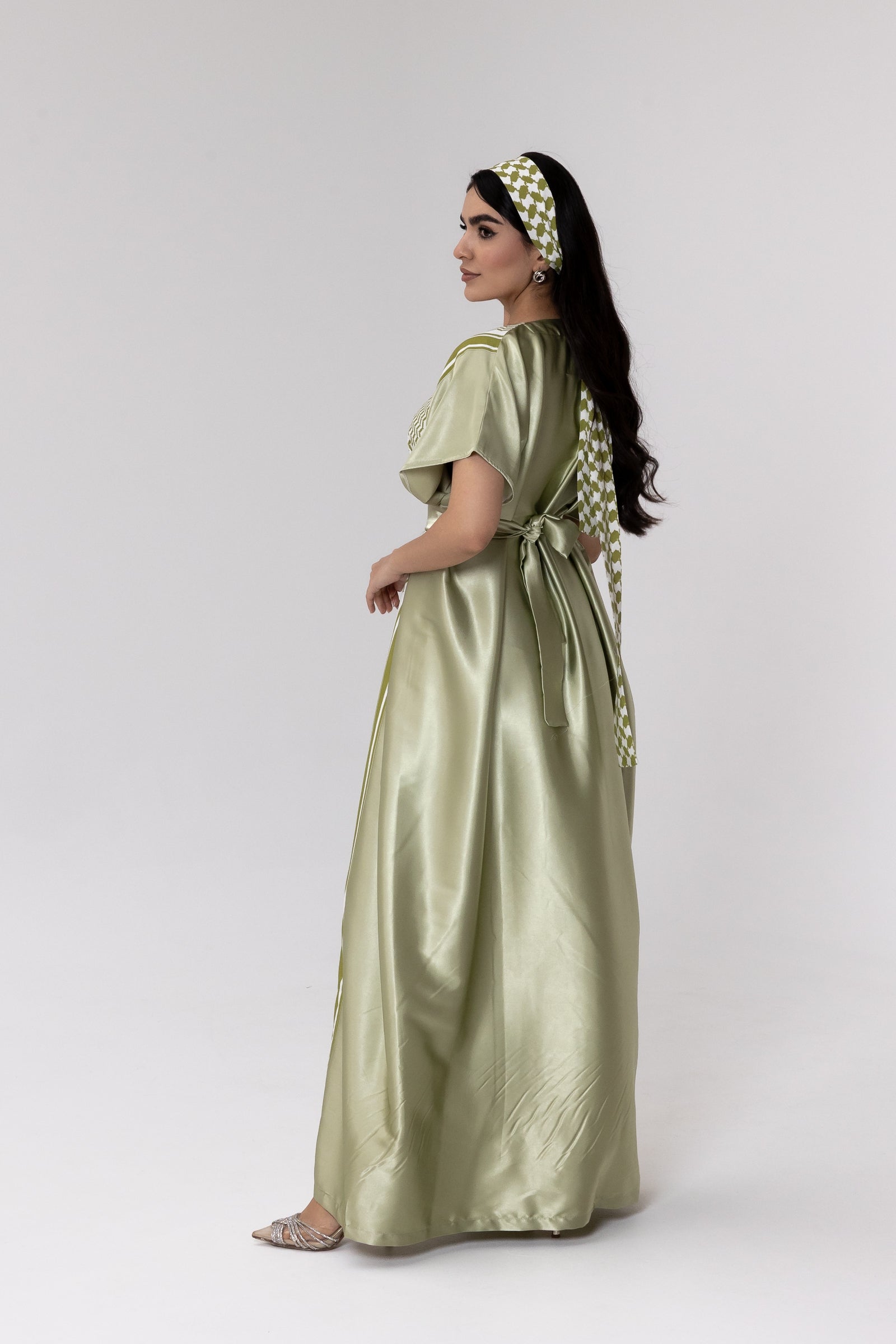Lime Keffiyeh Kaftan