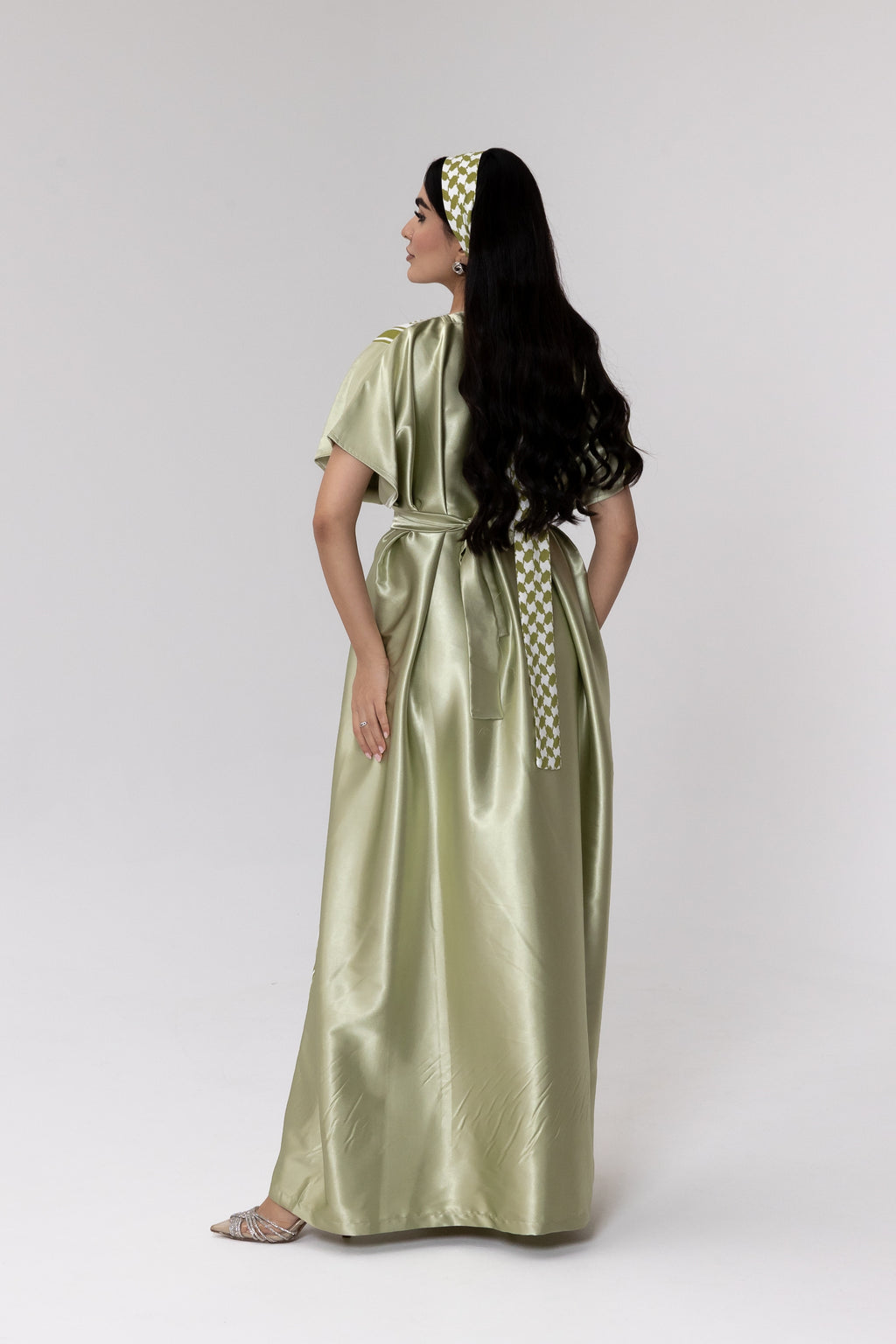 Lime Keffiyeh Kaftan