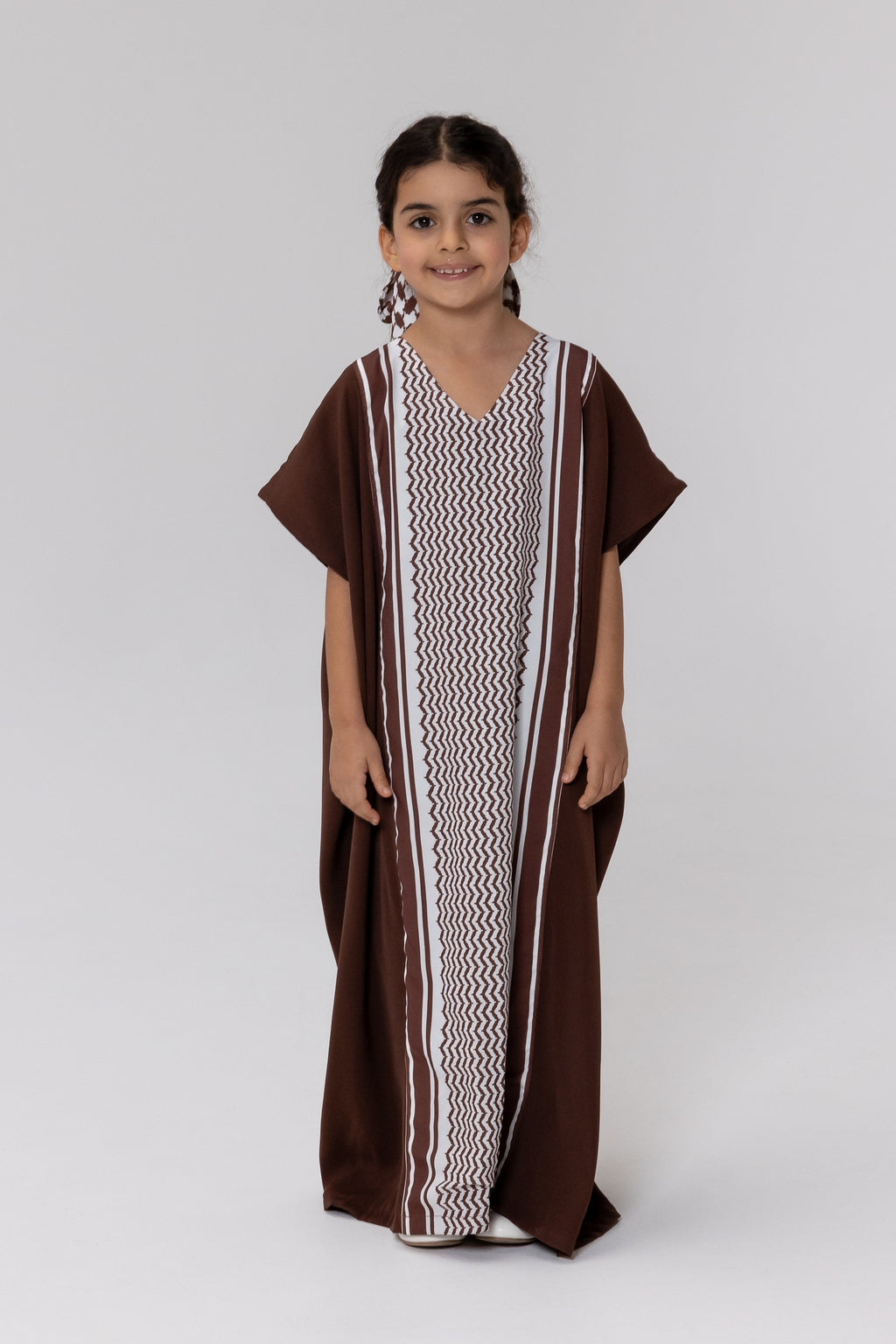 Kids Brown Keffiyeh Kaftan