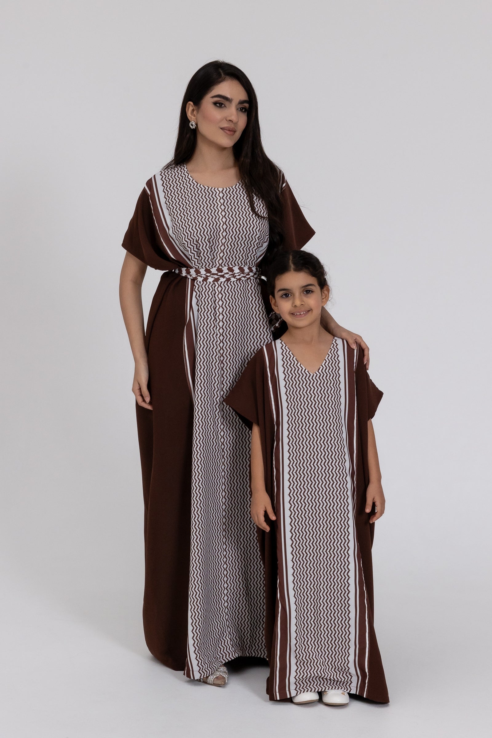 Kids Brown Keffiyeh Kaftan