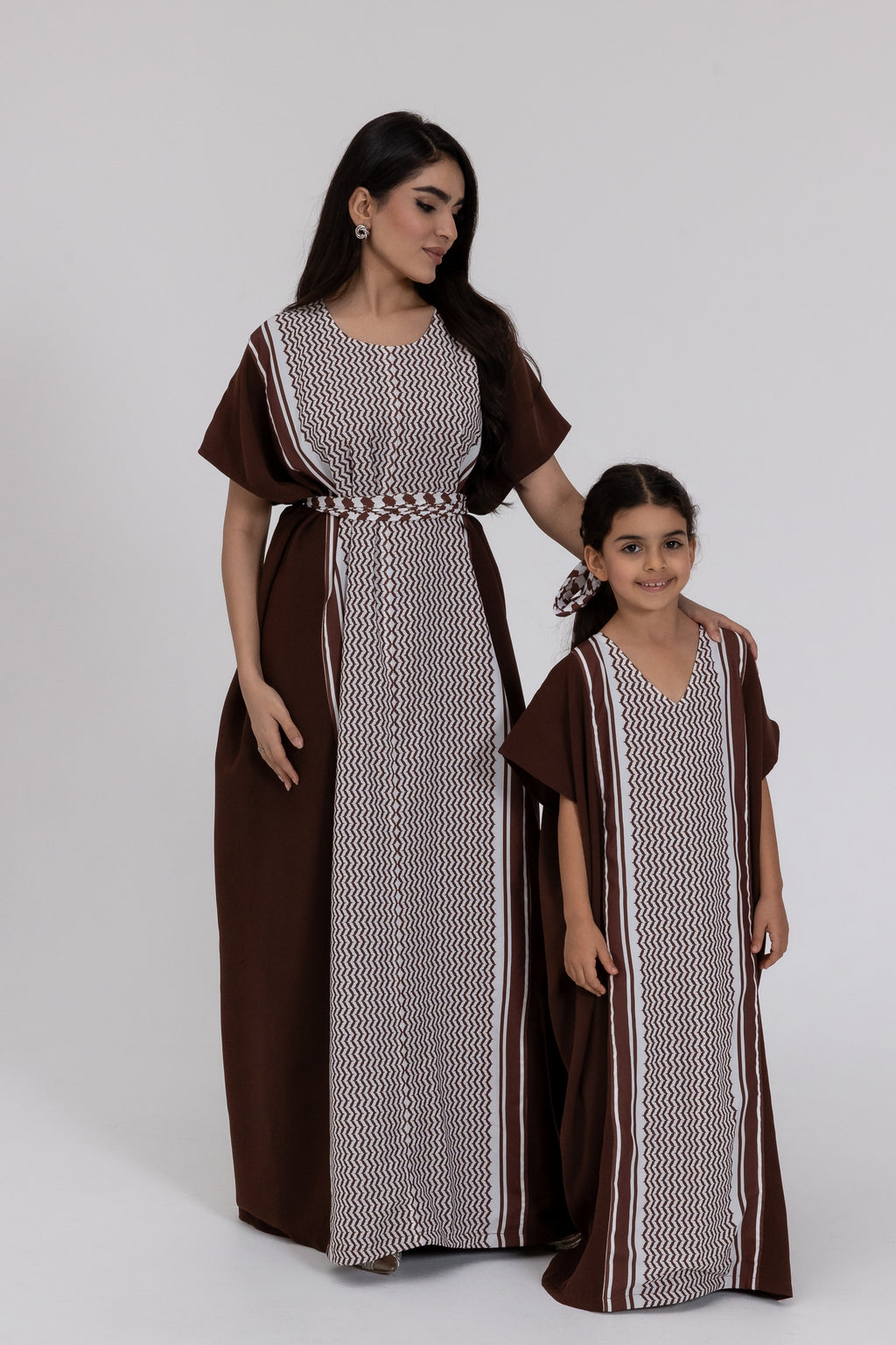 Kids Brown Keffiyeh Kaftan