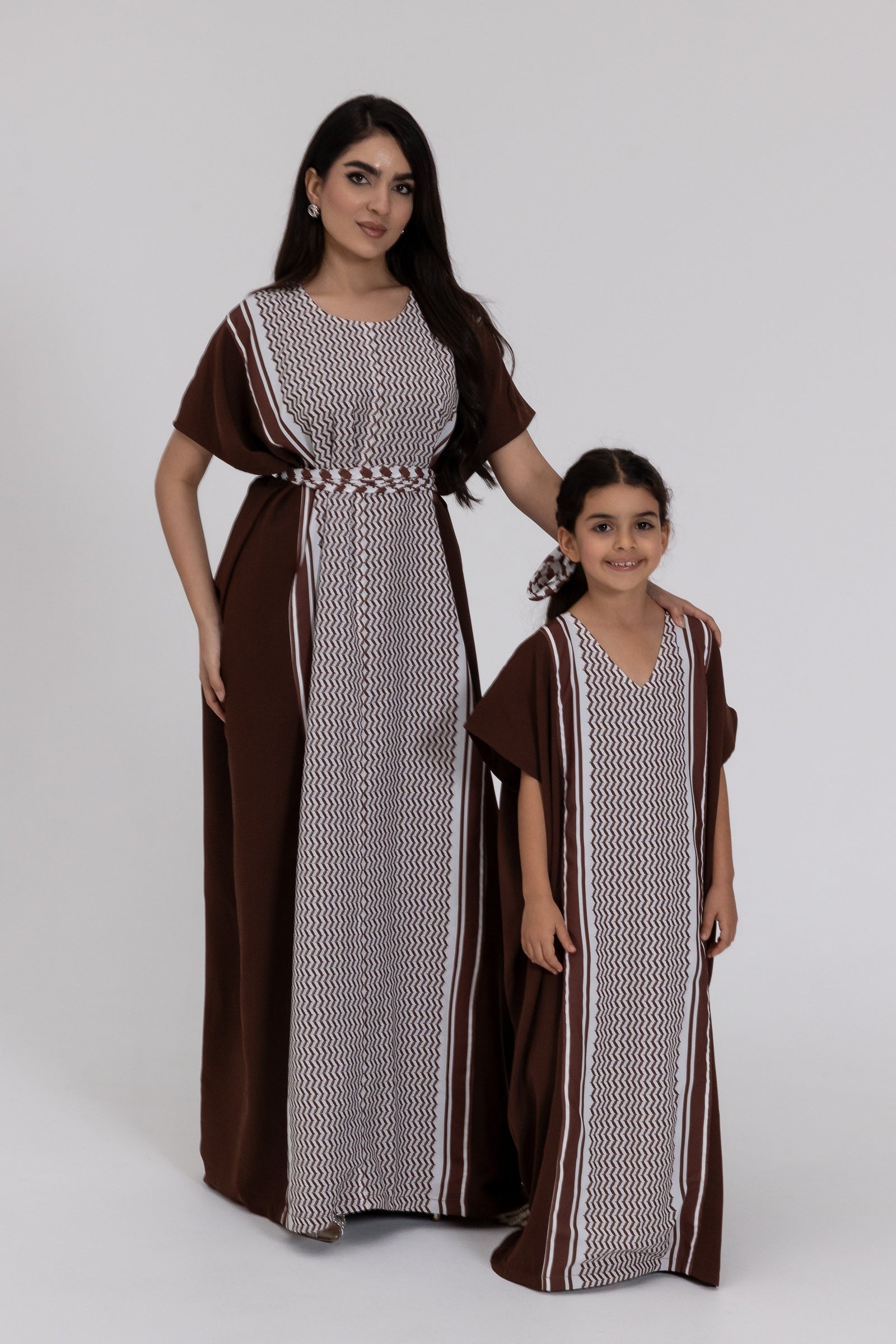Kids Brown Keffiyeh Kaftan