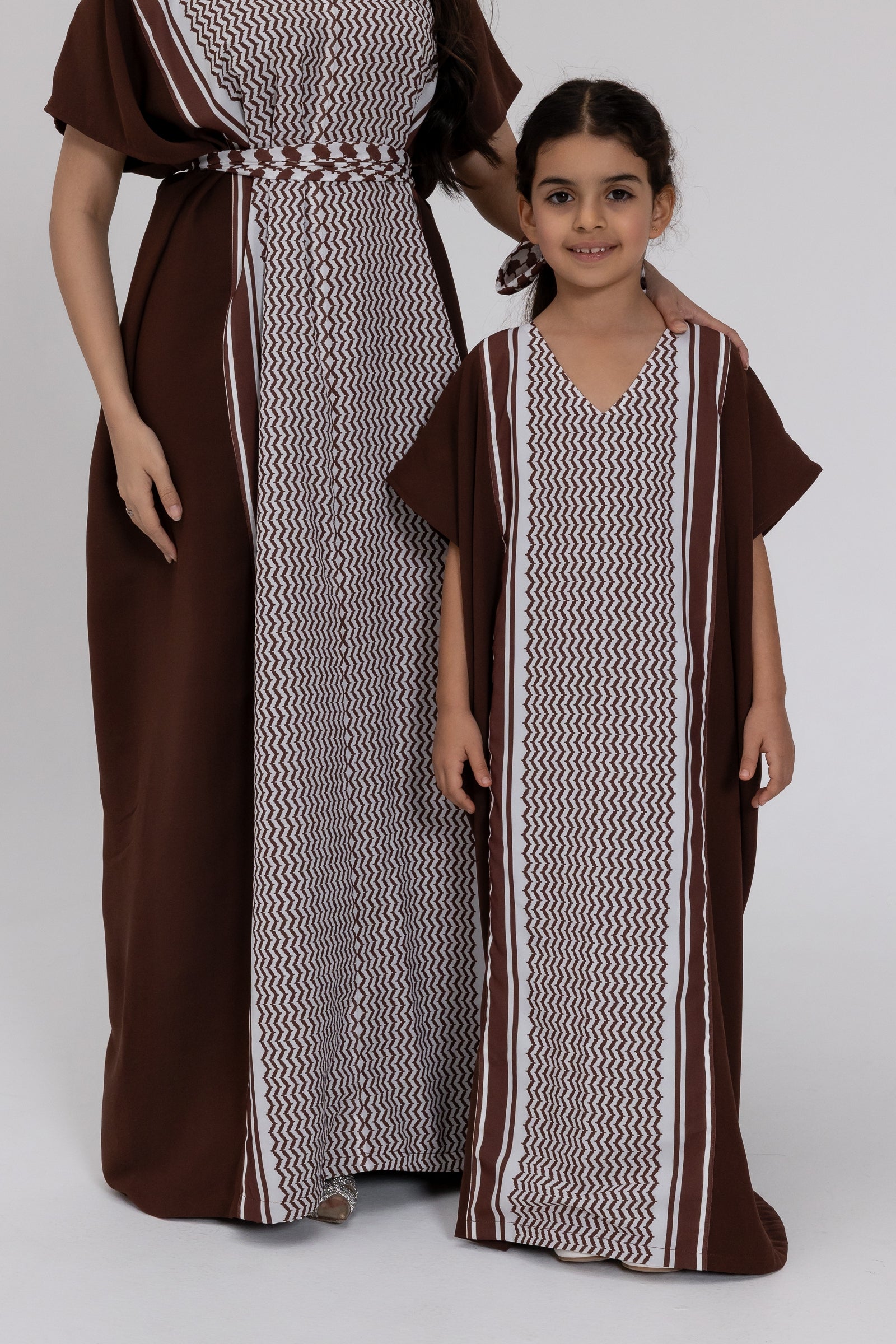 Kids Brown Keffiyeh Kaftan