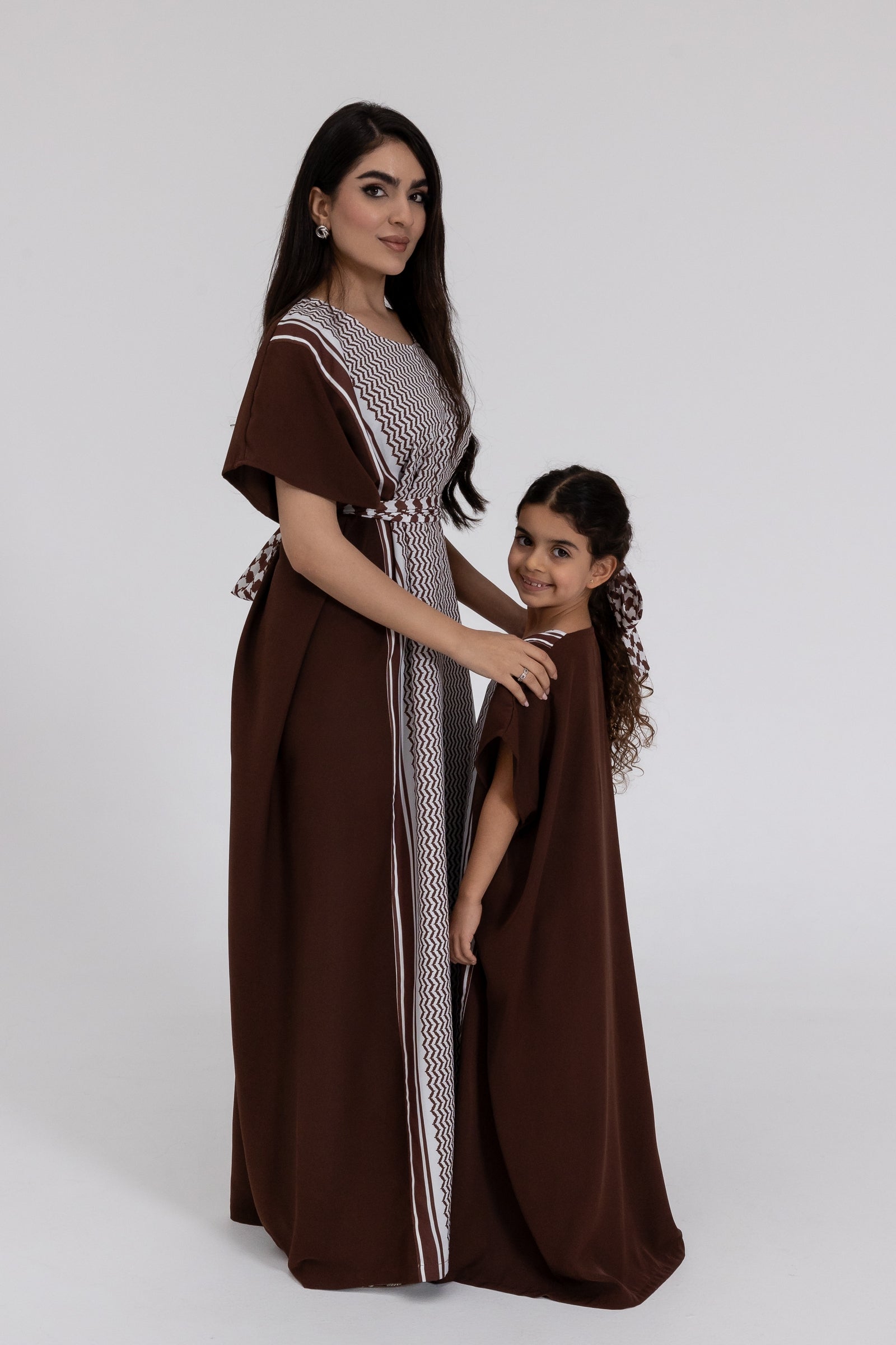 Kids Brown Keffiyeh Kaftan