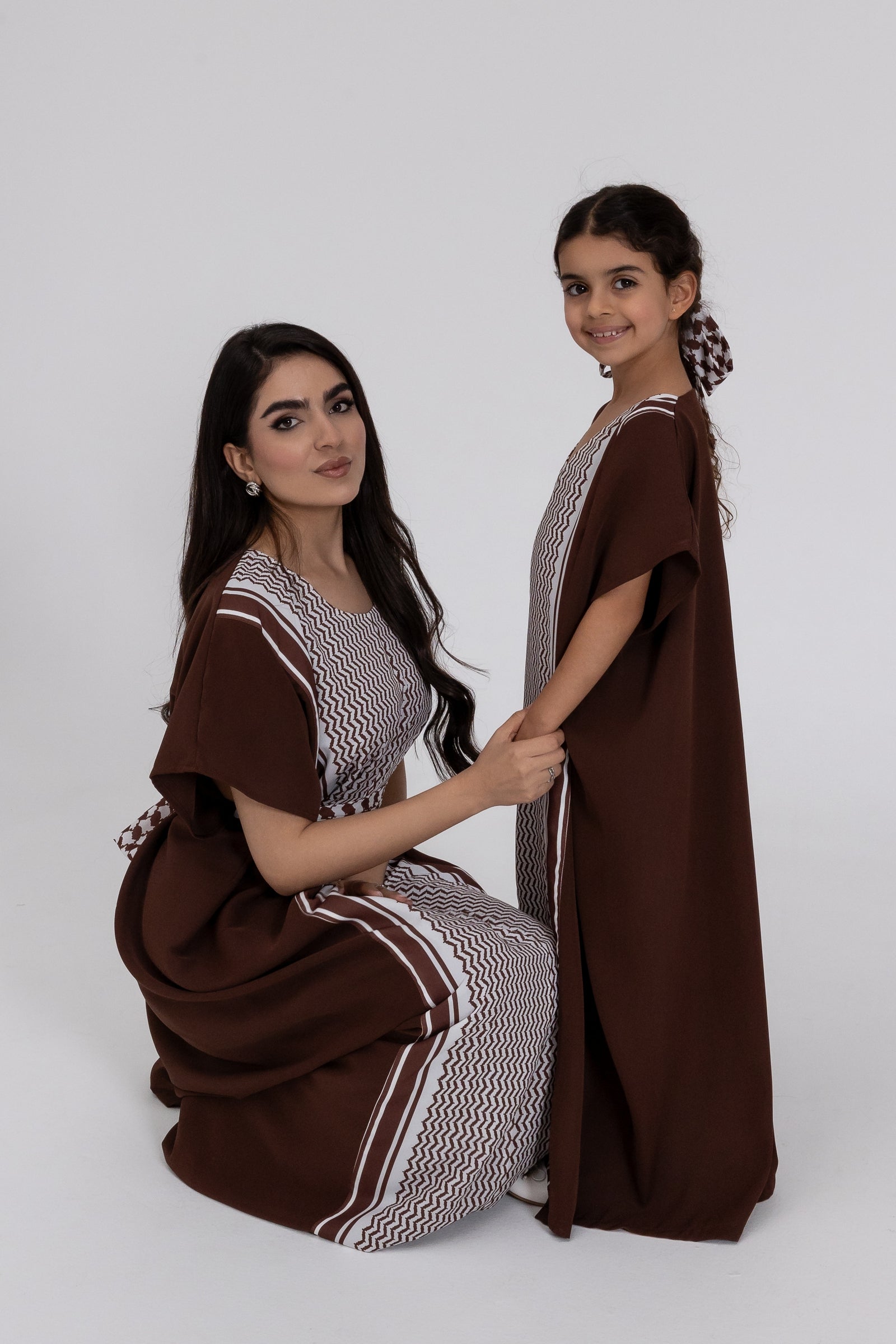 Kids Brown Keffiyeh Kaftan