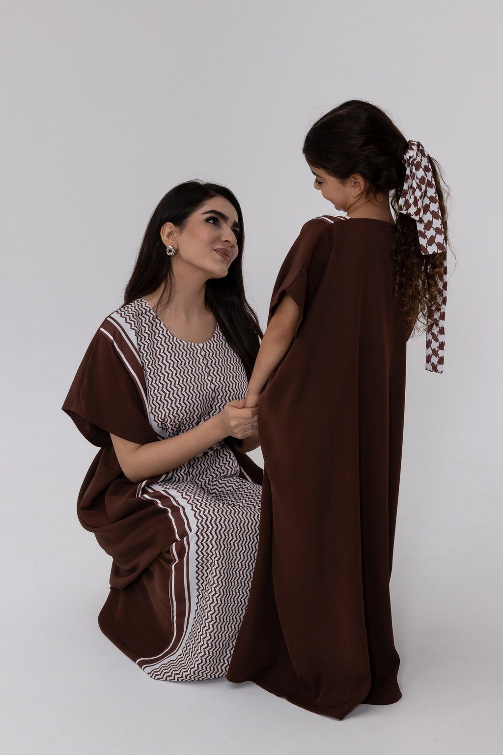 Kids Brown Keffiyeh Kaftan