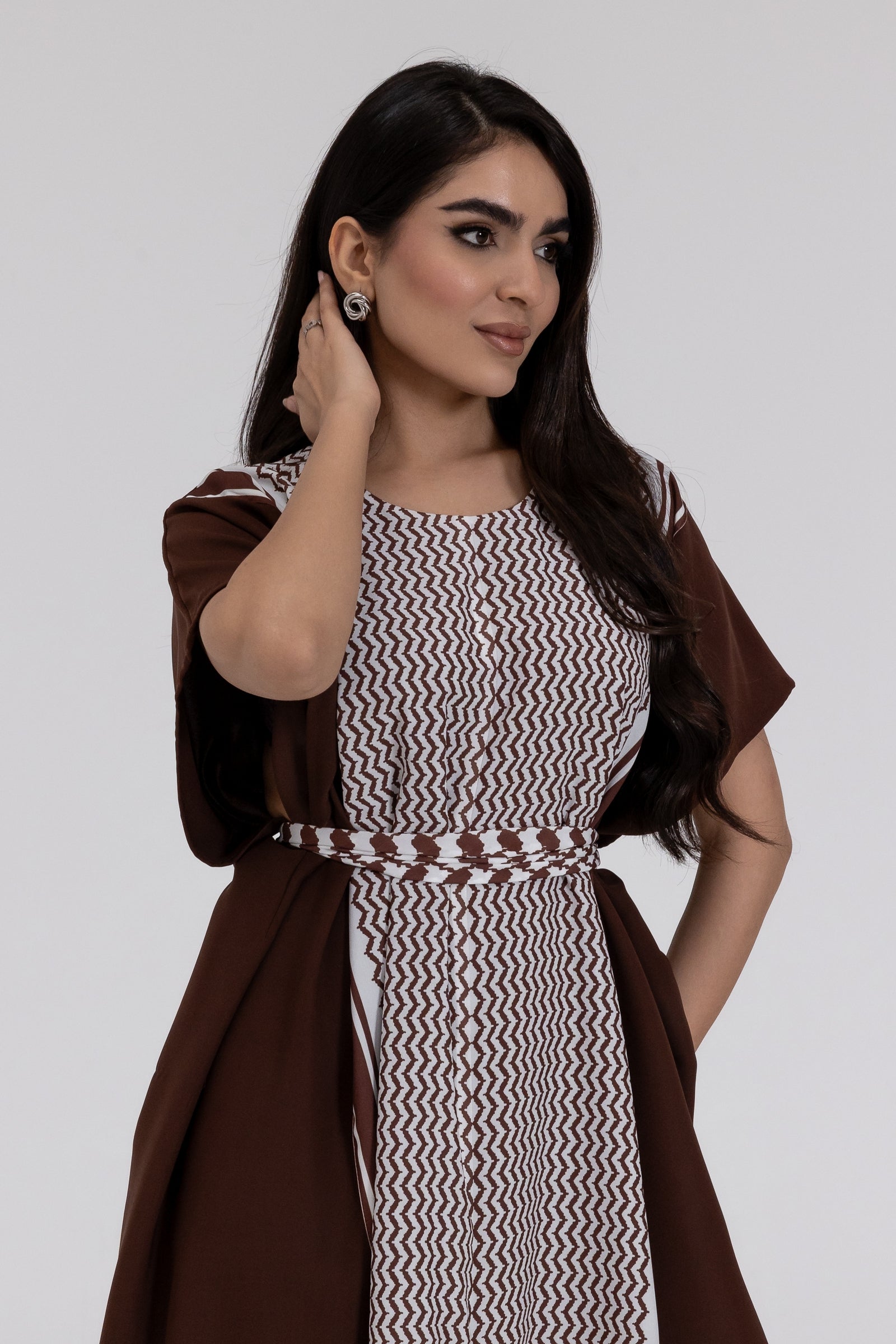 Brown Keffiyeh Kaftan