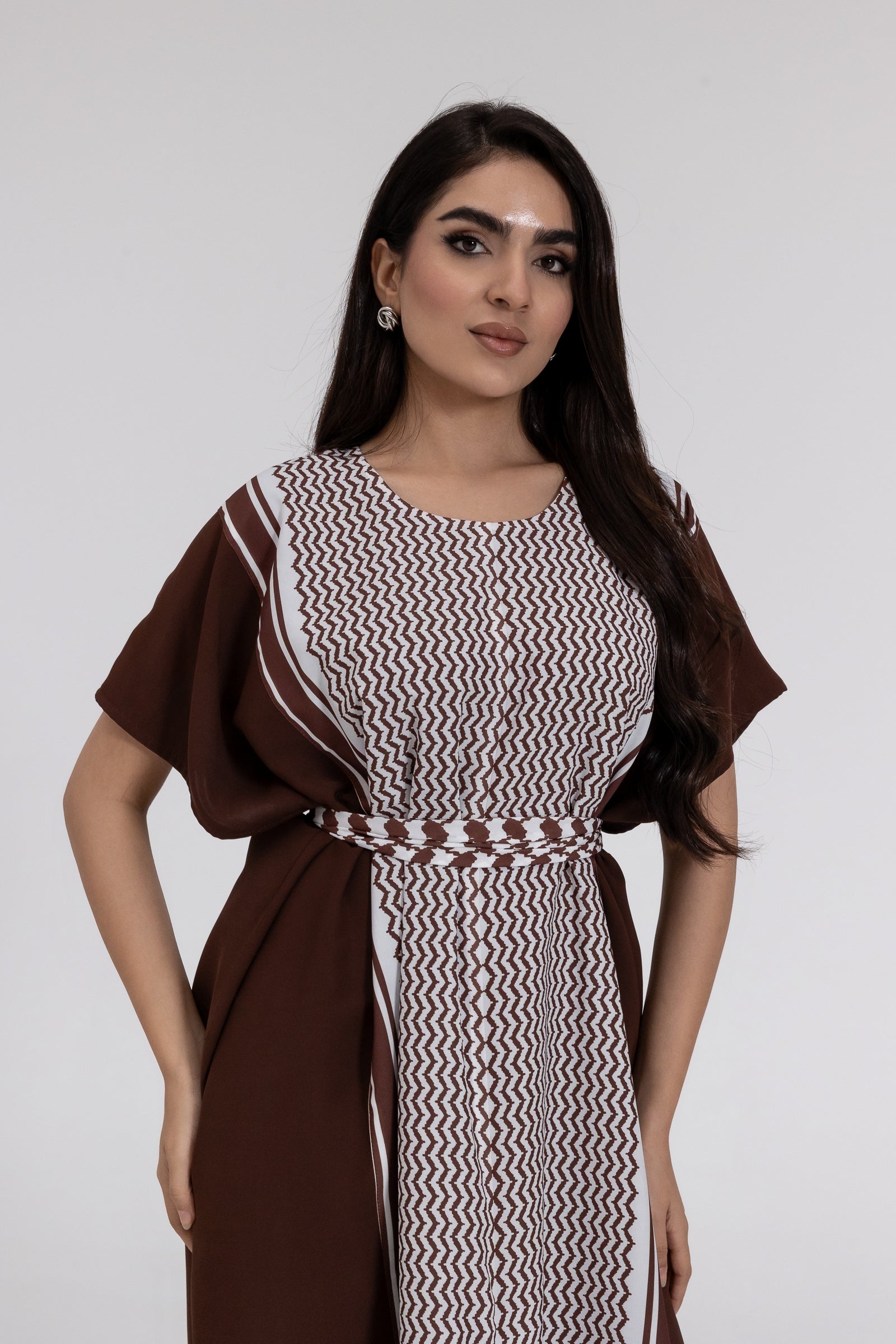 Brown Keffiyeh Kaftan
