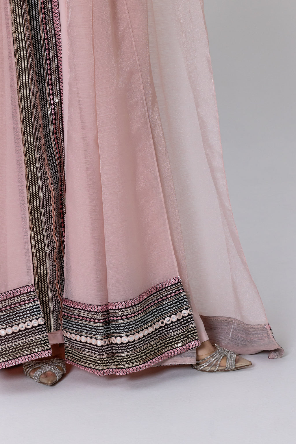 Blush Embroidered Cape Kaftan