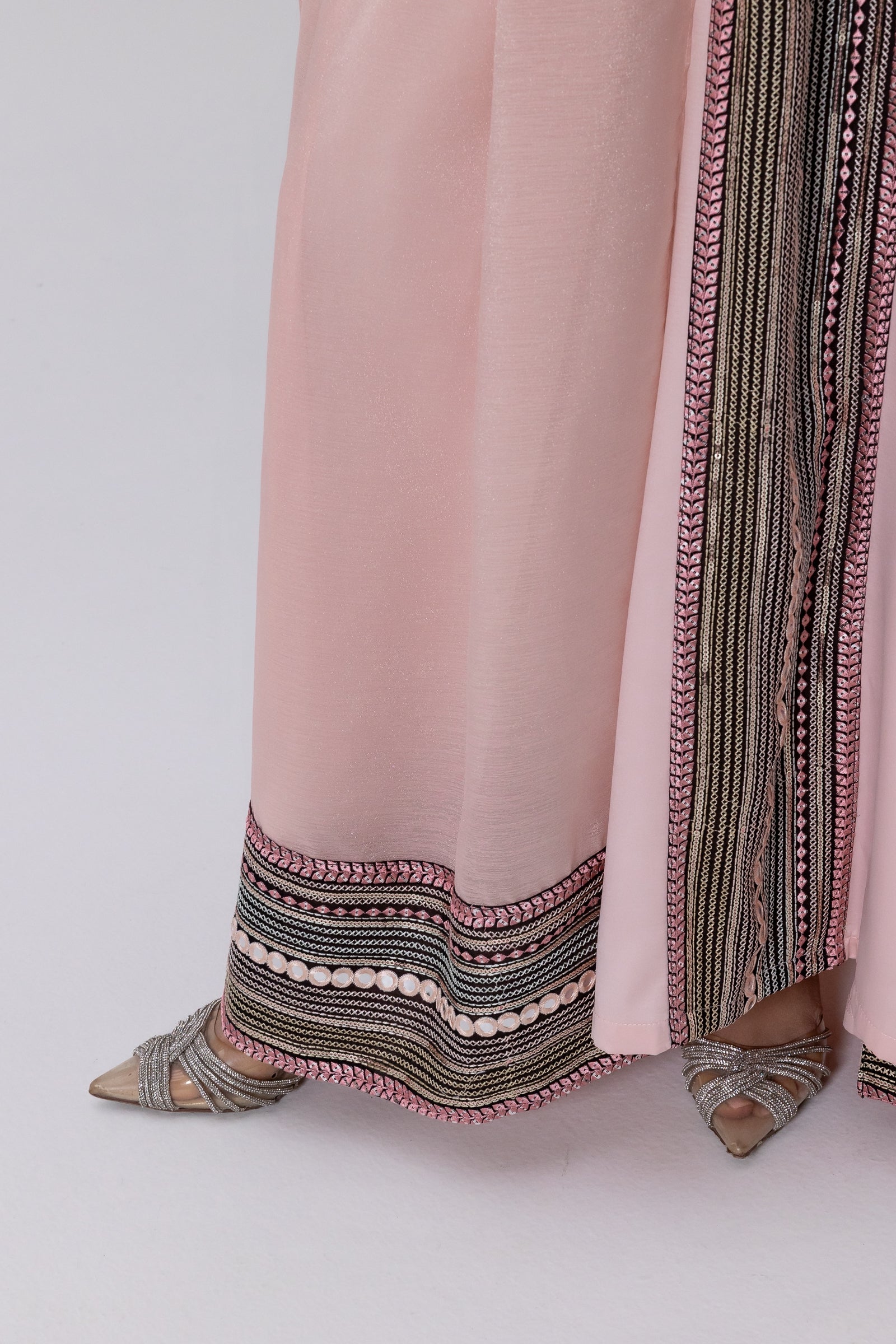 Blush Embroidered Cape Kaftan